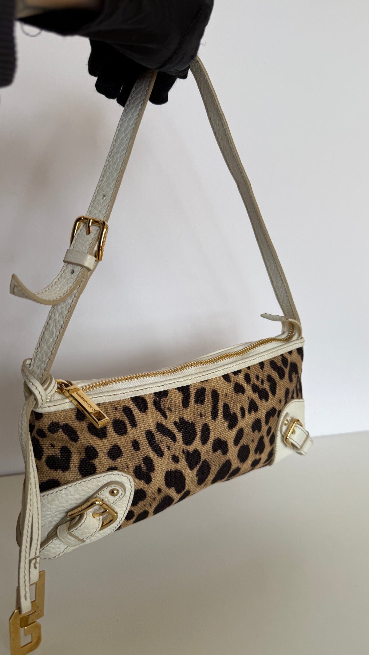 Dolce Gabbana Leopard Print Shoulder Bag