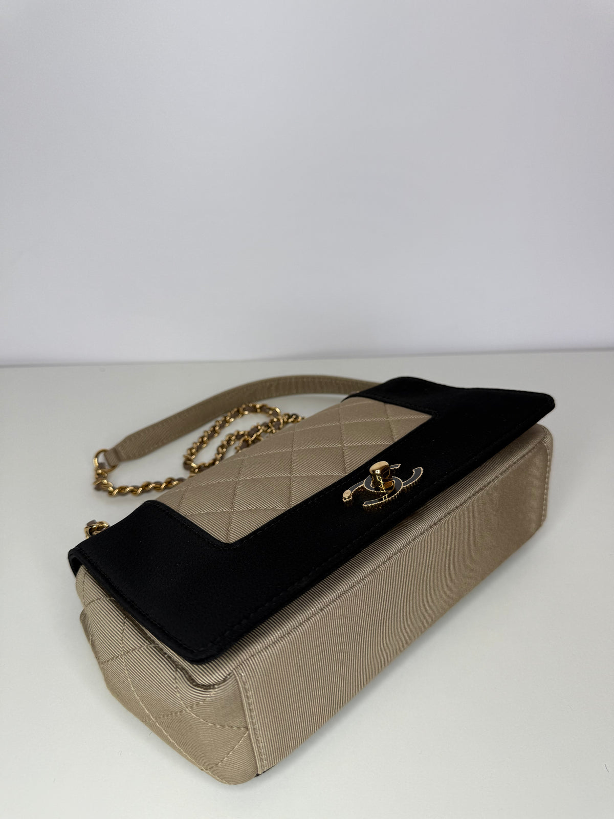 Chanel Mademoiselle Vintage Quilted Grosgrain Small Flap Bag