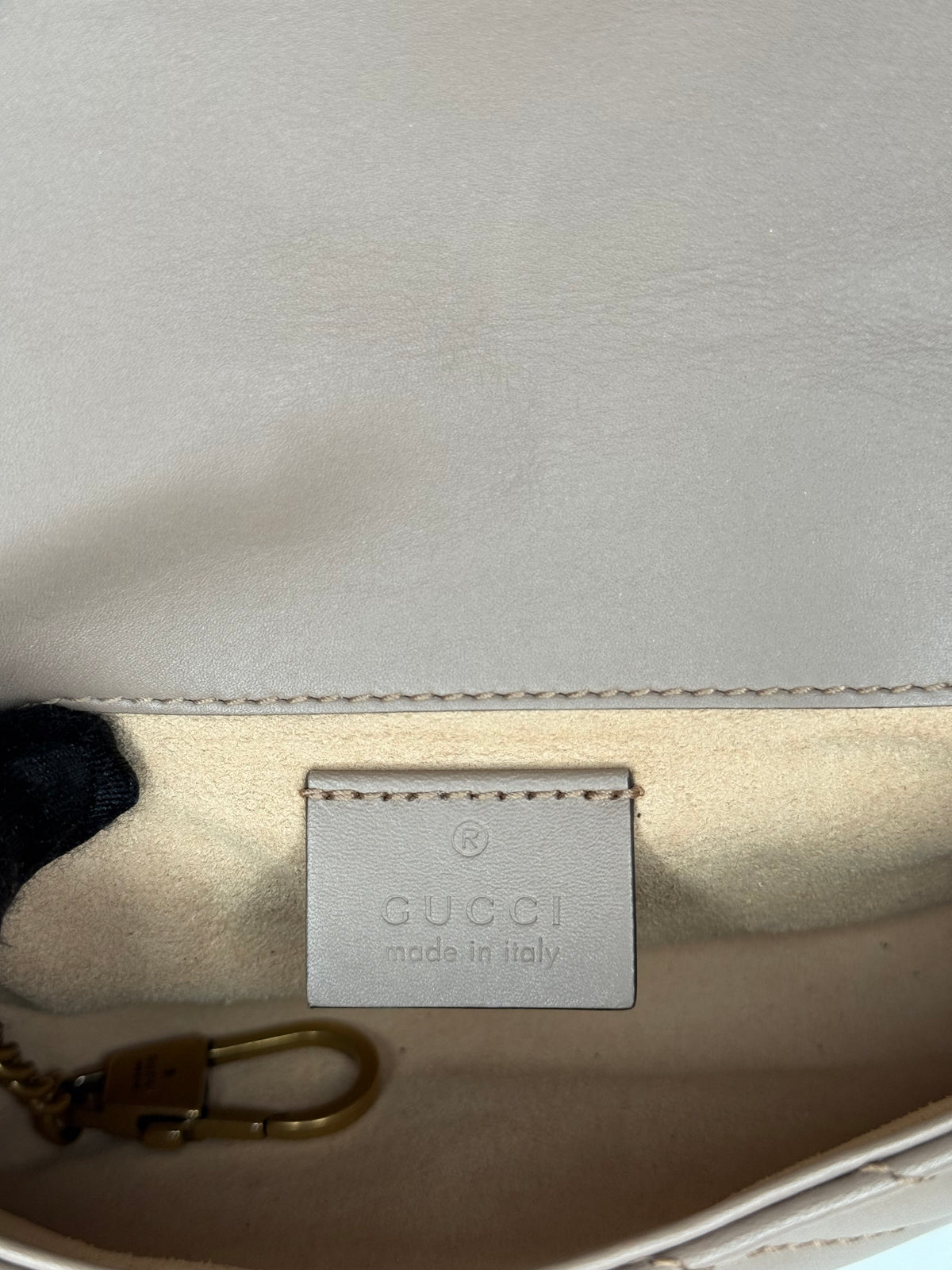 Gucci Calfskin Matelasse Super Mini GG Marmont Shoulder Bag Porcelain Rose