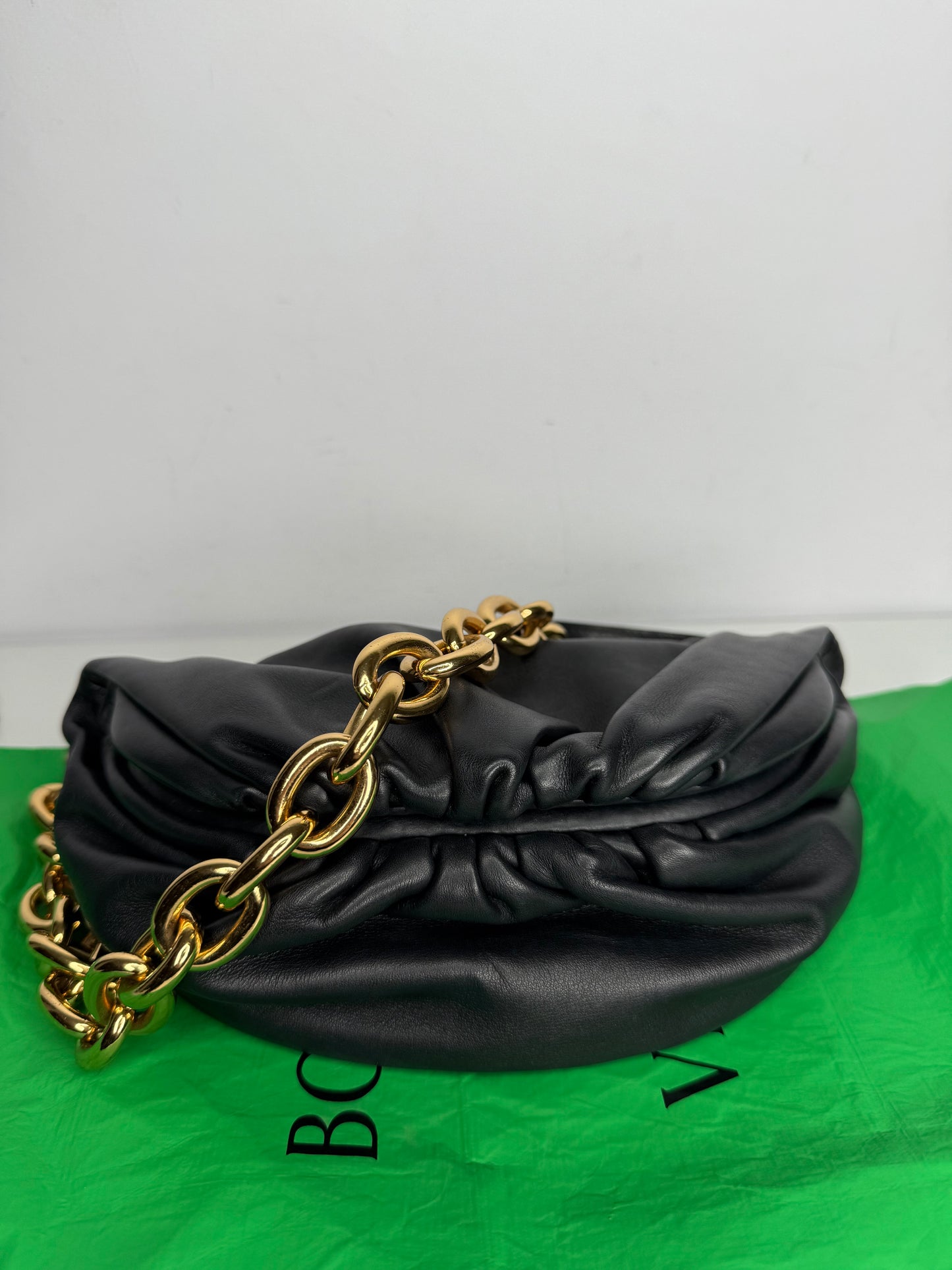 Bottega Veneta Black Nappa Leather The Belt Chain Pouch