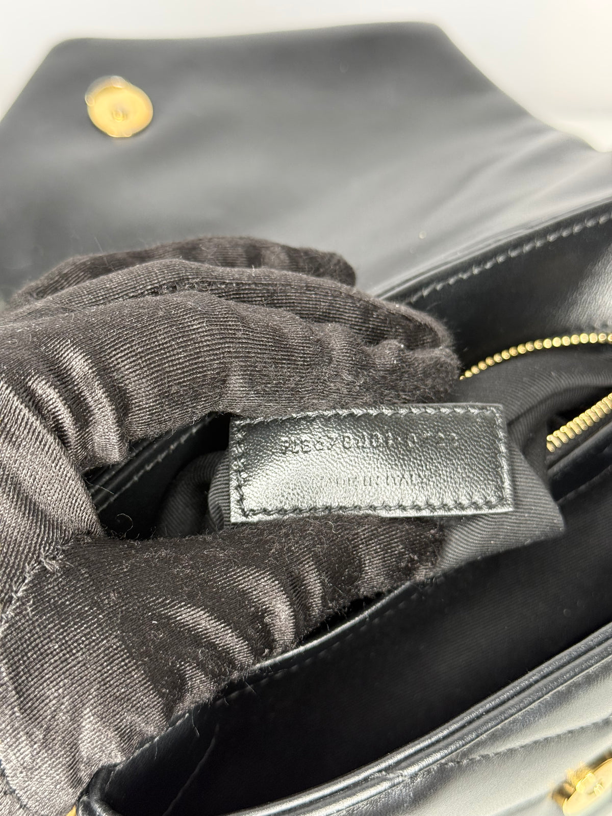 Saint Laurent Calfskin Quilted Monogram Toy Loulou Crossbody Bag Black