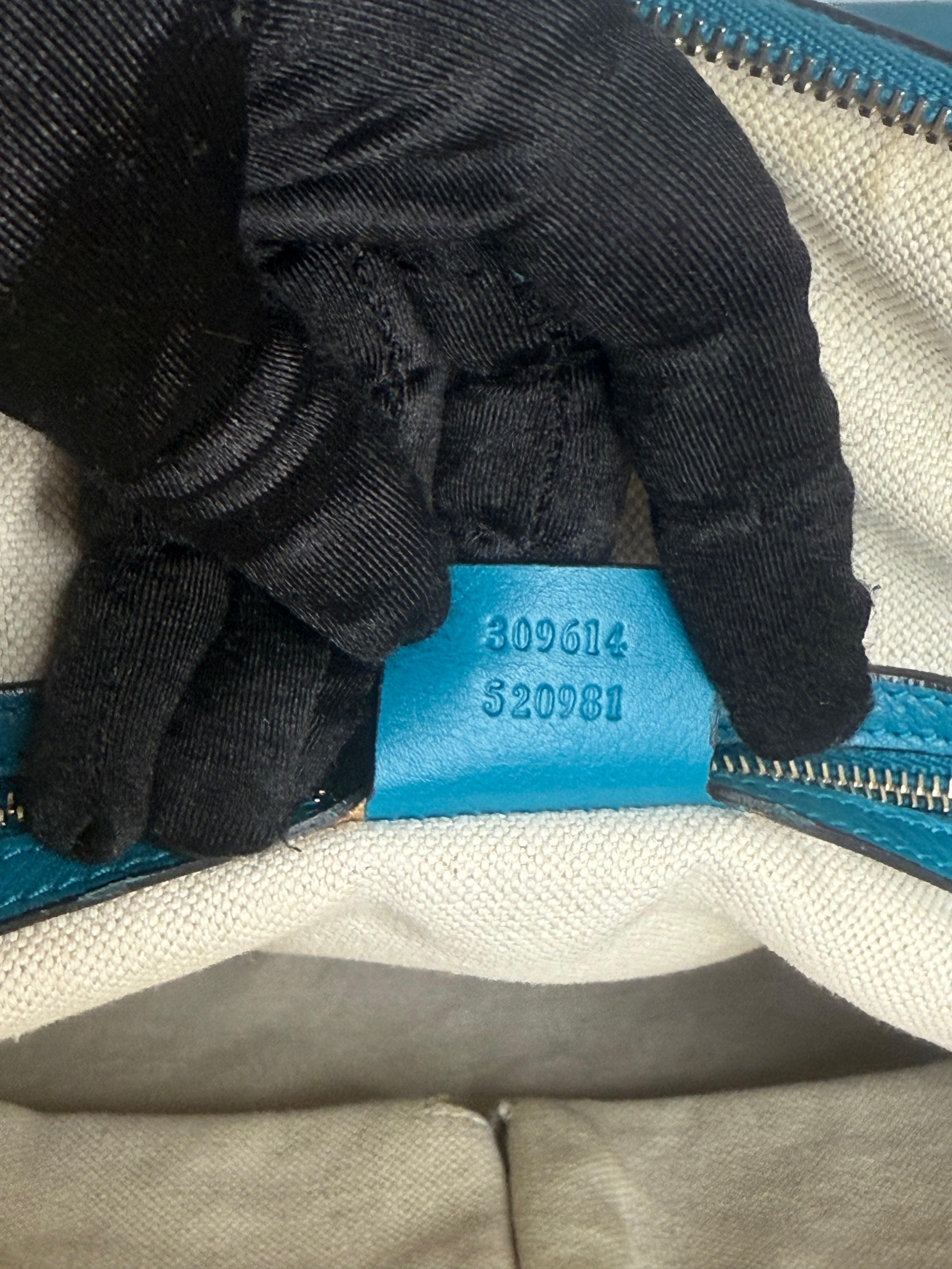 Gucci Patent Microguccissima Medium Nice Top Handle Dome Bag Deep Cobalt