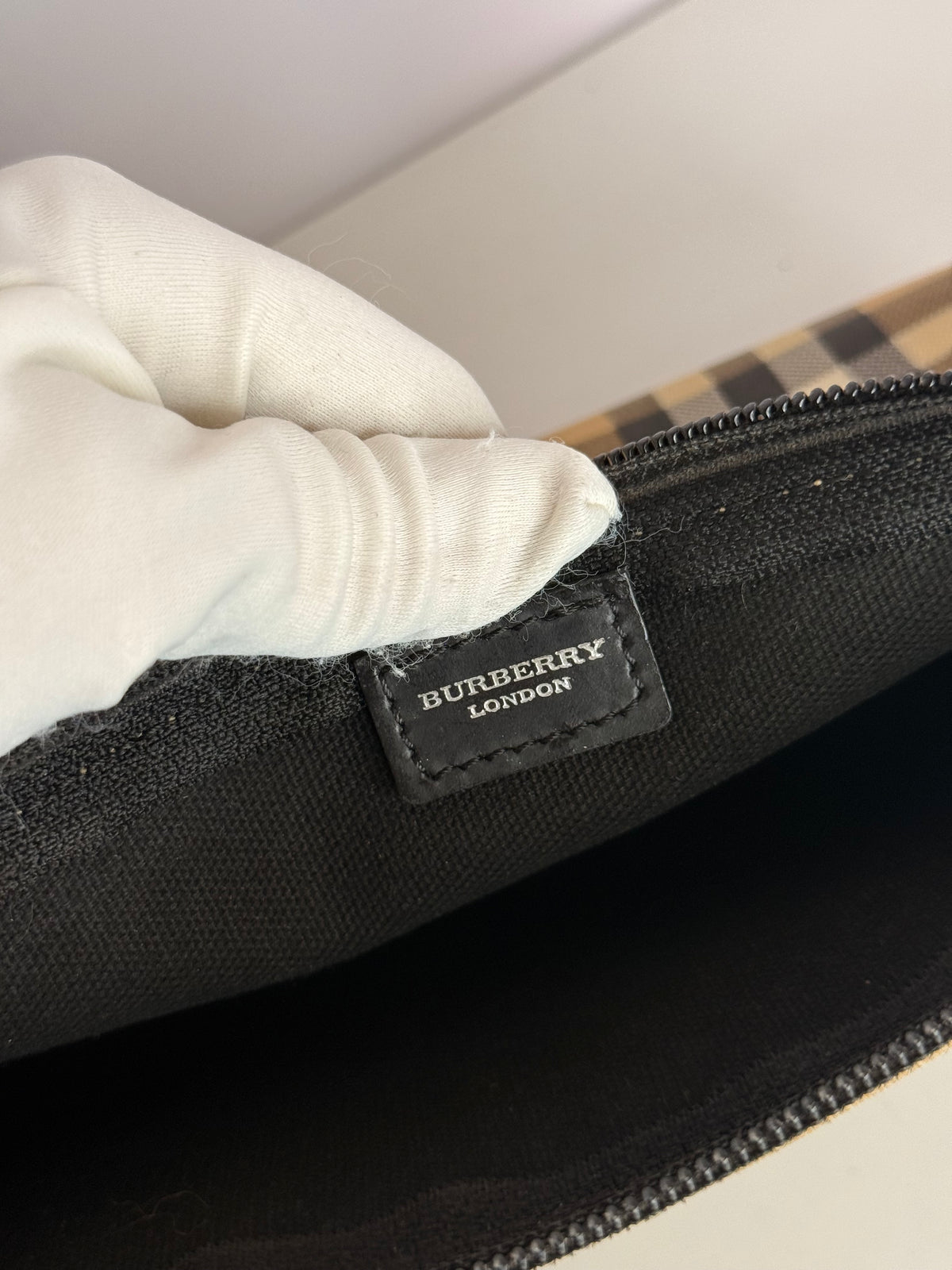 Burberry Beige House Check PVC Pochette