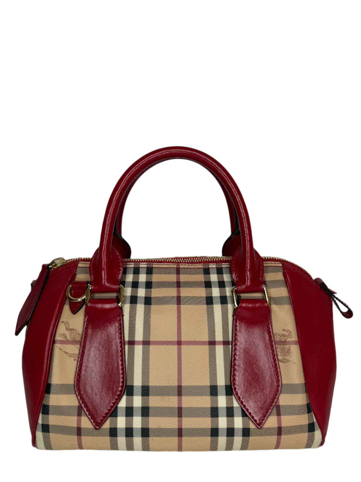 Burberry Red Haymarket Panel Blaze Bag