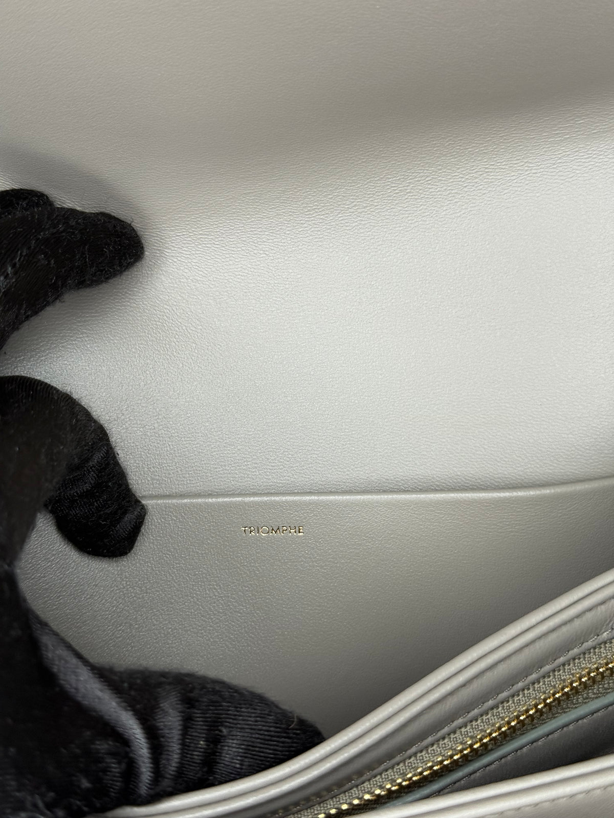 Celine Classique Triomphe Bag Taupe Shiny Calfskin