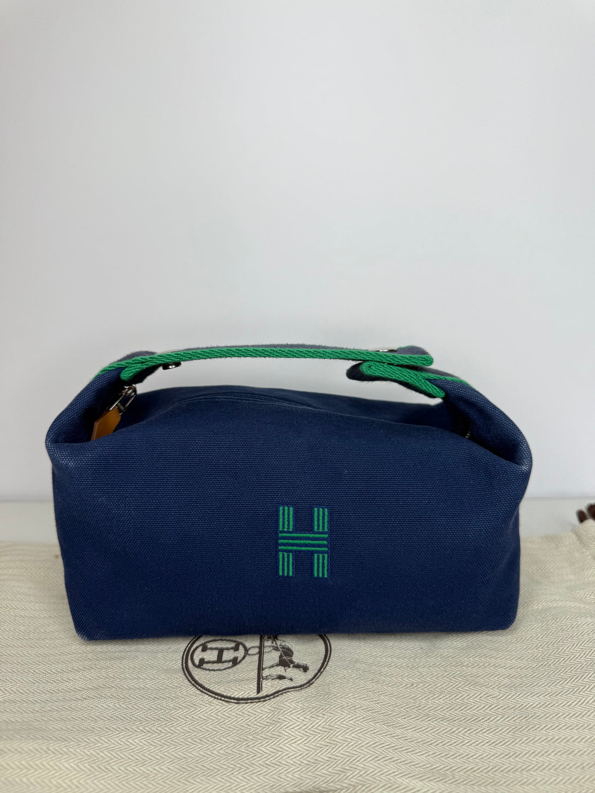 Hermès Bride-à-Brac Small Toiletry Pouch Royal Blue Canvas