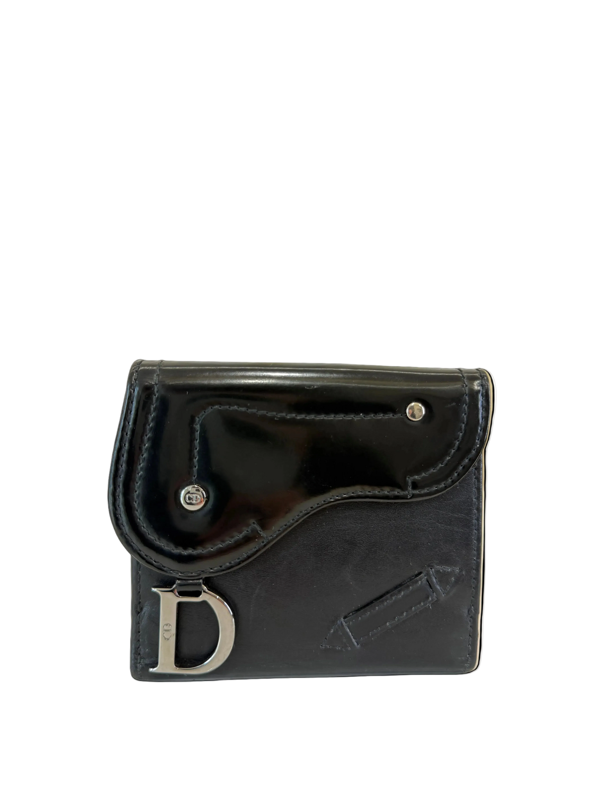 Christian Dior Black Saddle Compact Wallet