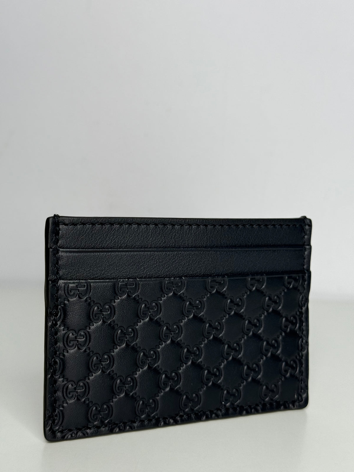 Gucci Microguccissima Black Leather Card Case