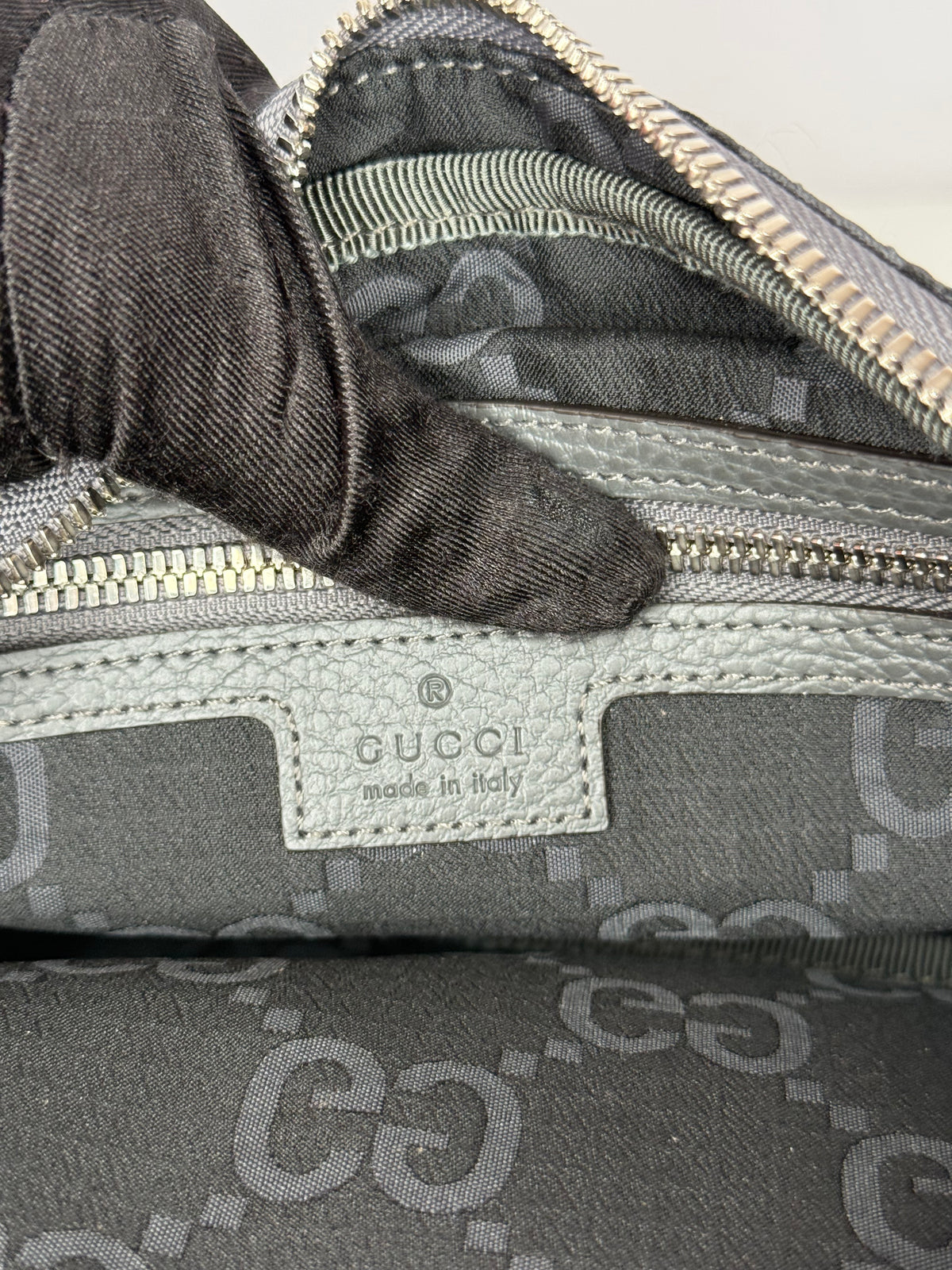 Gucci Men’s Medium GG Ripstop Damier Crossbody Bag Grey