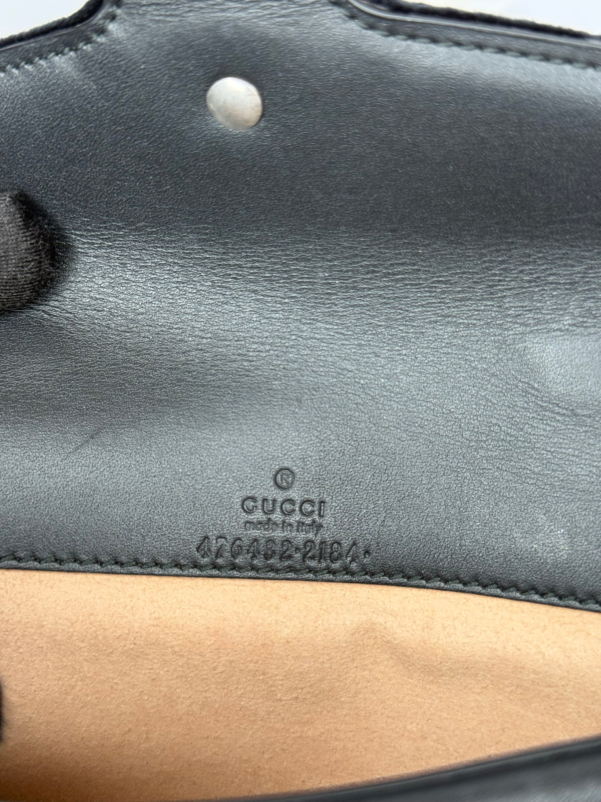 Gucci Black Velvet and Leather Super Mini Dionysus Crossbody Bag