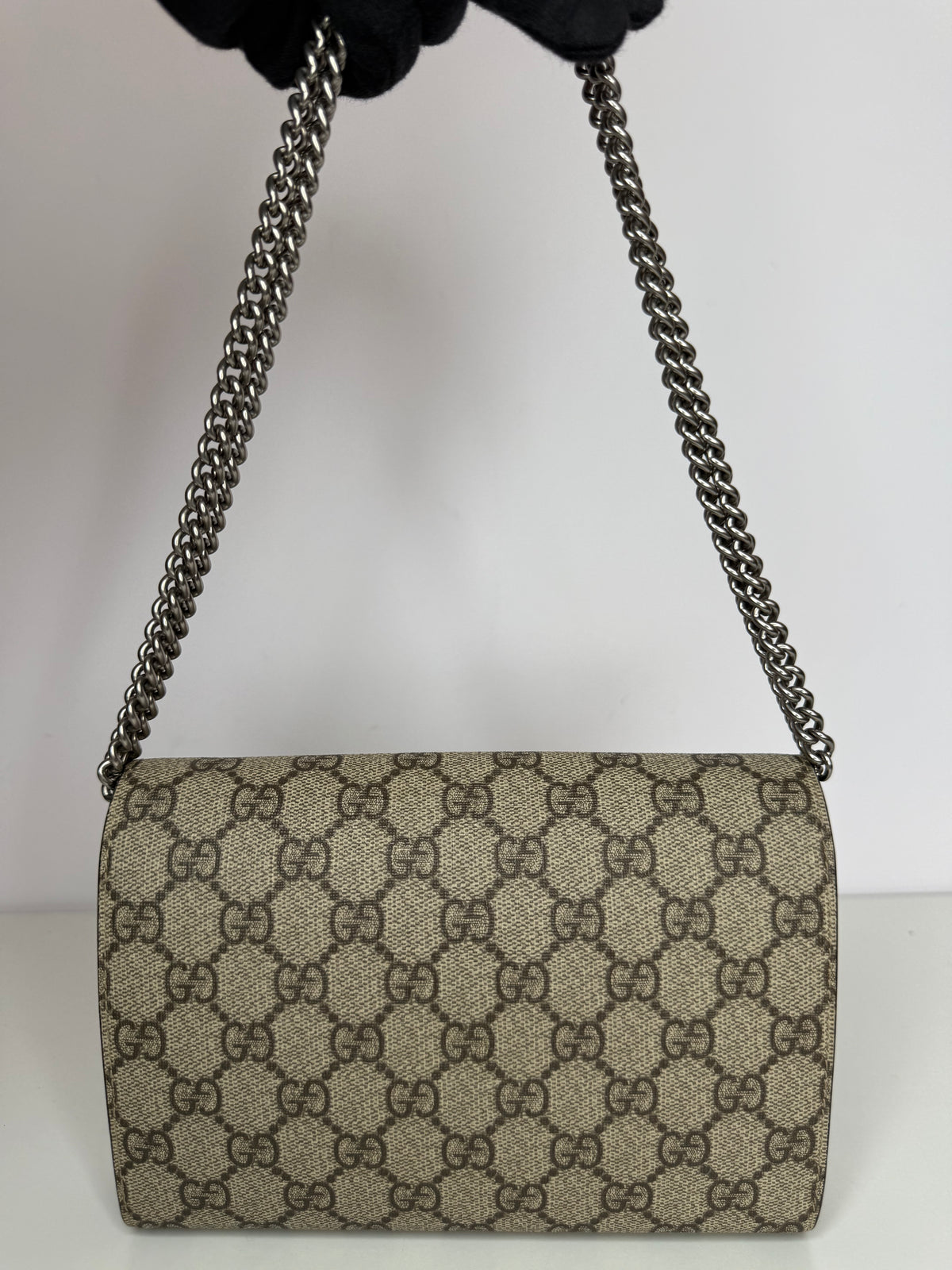 Gucci Dionysus GG Supreme Beige/Ebony Chain Wallet