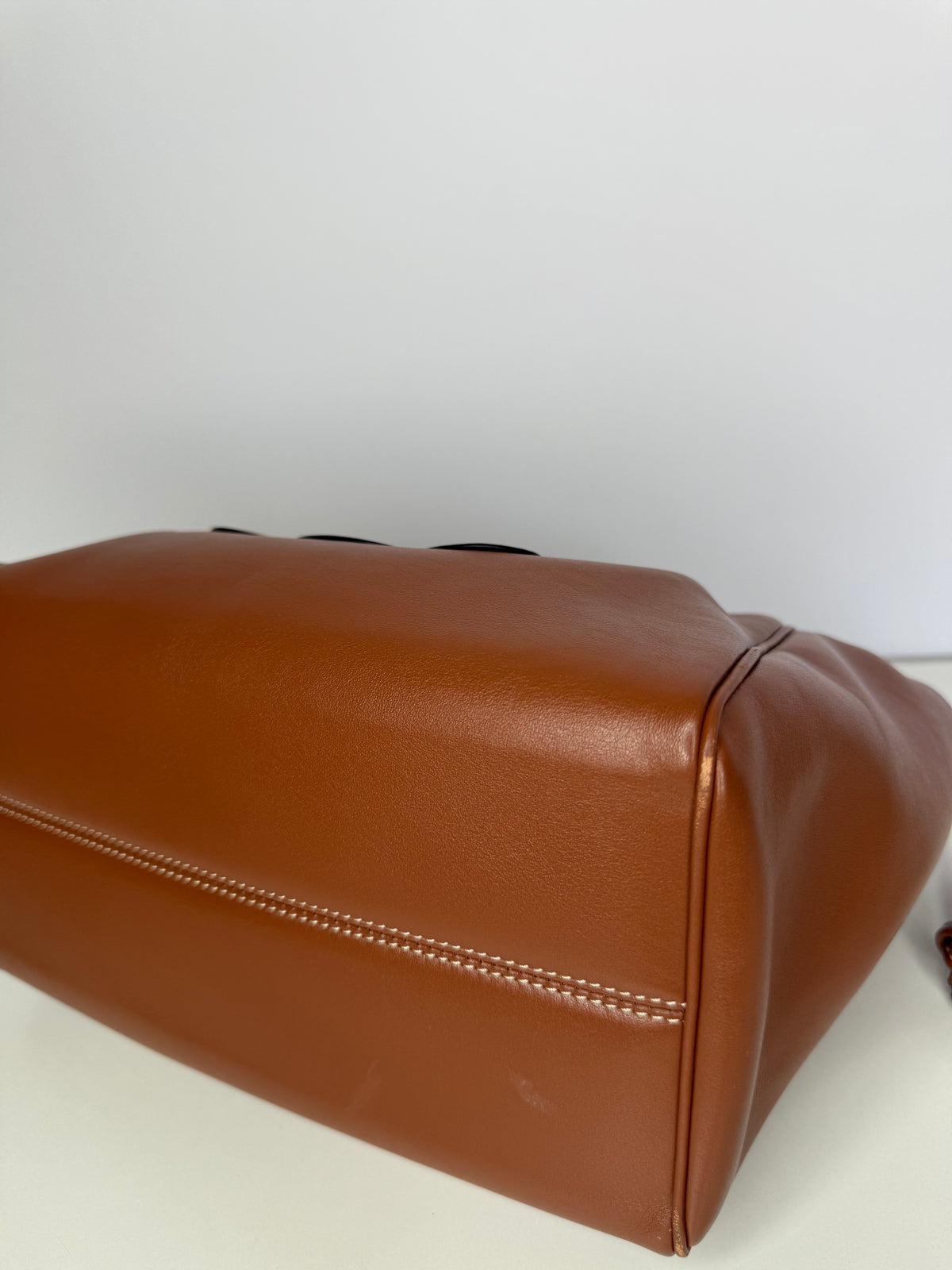 Celine Smooth Calfskin Cuir Small Triomphe Cabas Drawstring Tan