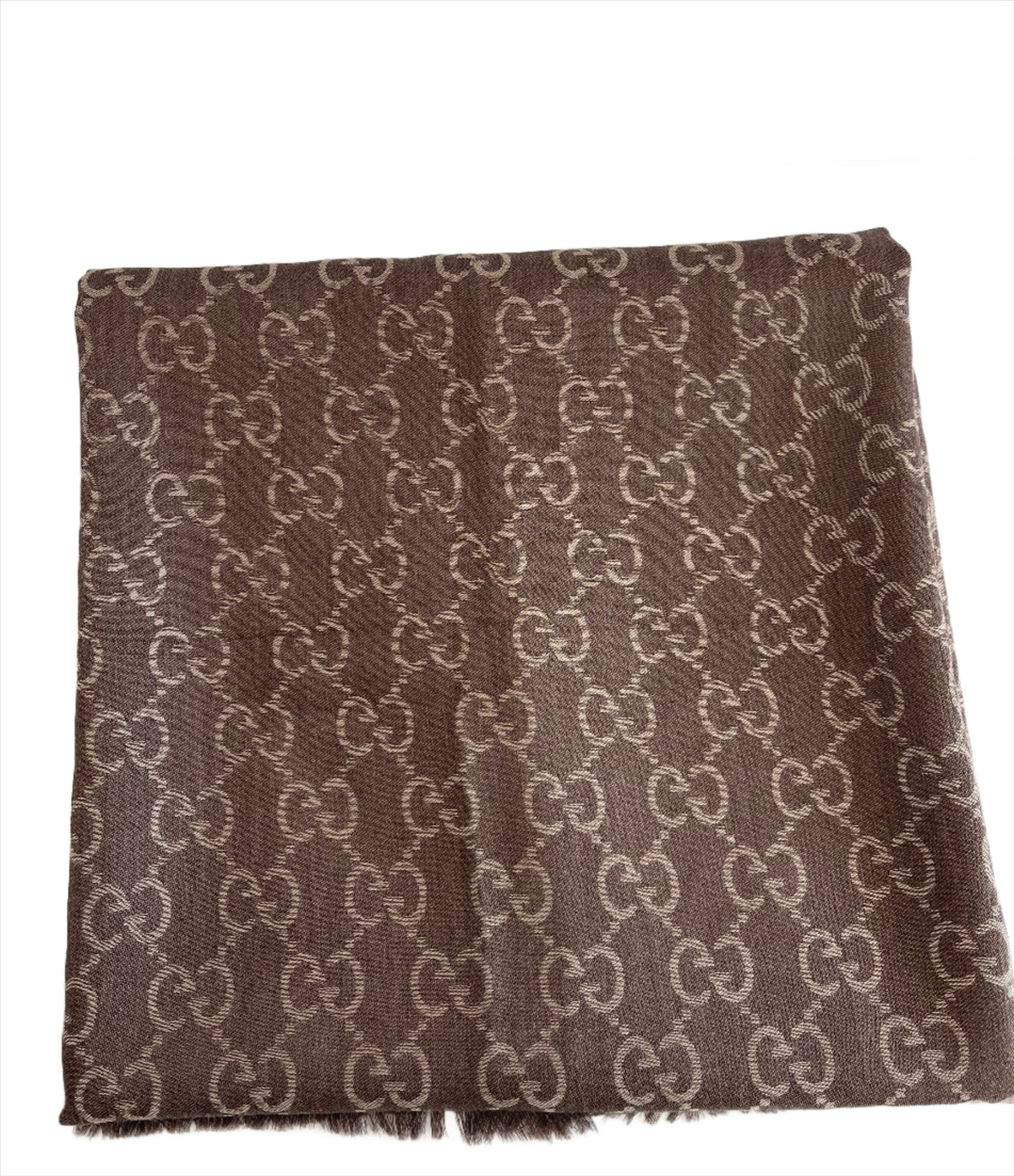 Gucci Women's Brown GG Wool Jacquard Scarf