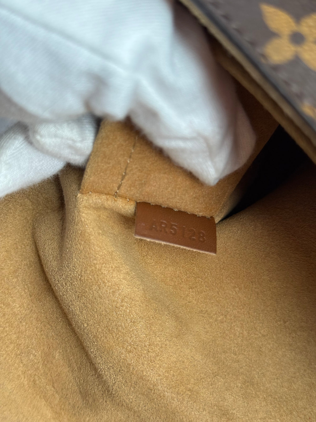 Louis Vuitton Marignan Monogram Canvas and Beige Leather Bag