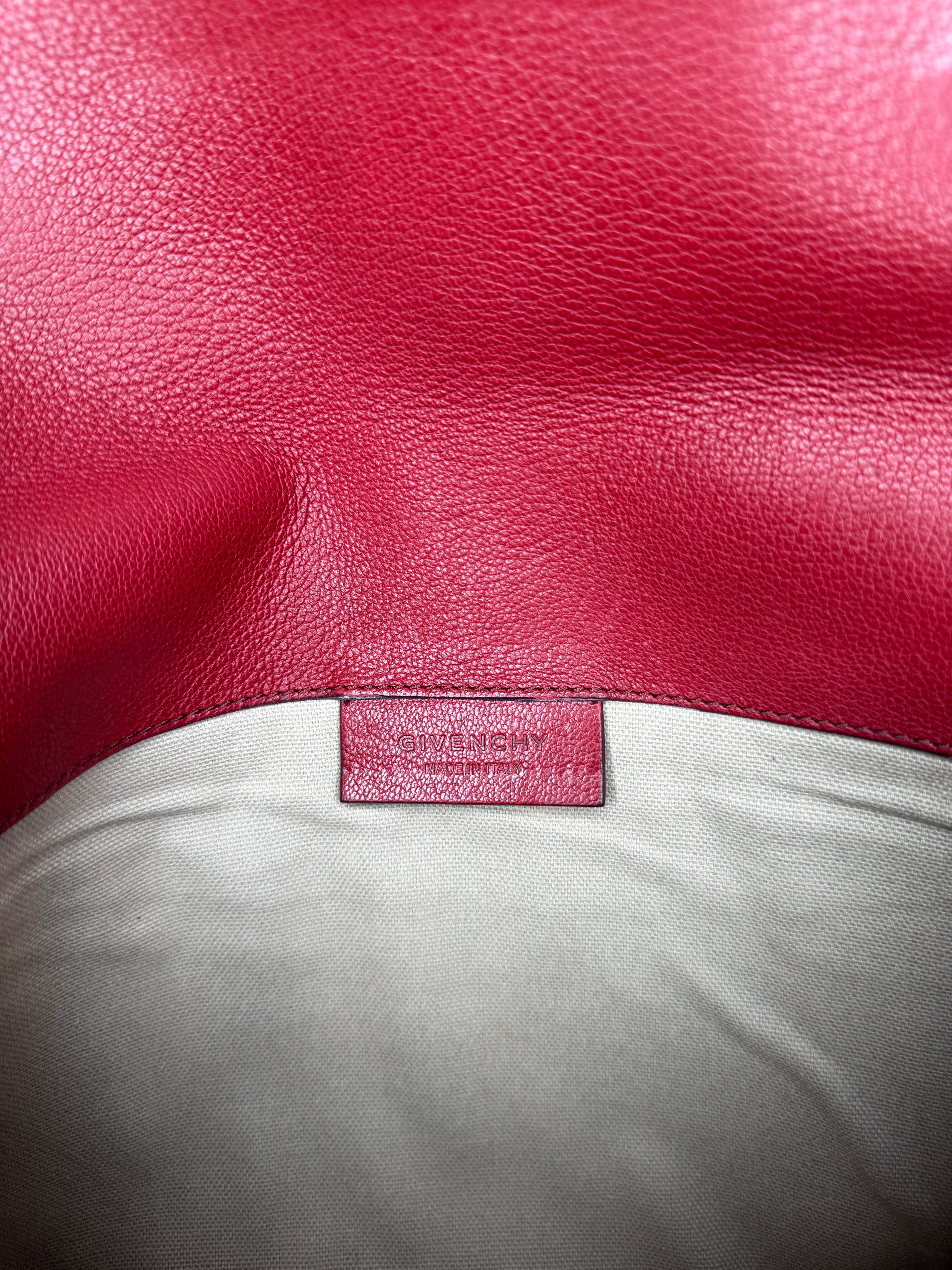 Givenchy Red Sugar Goatskin Leather Envelope Clutch Bag