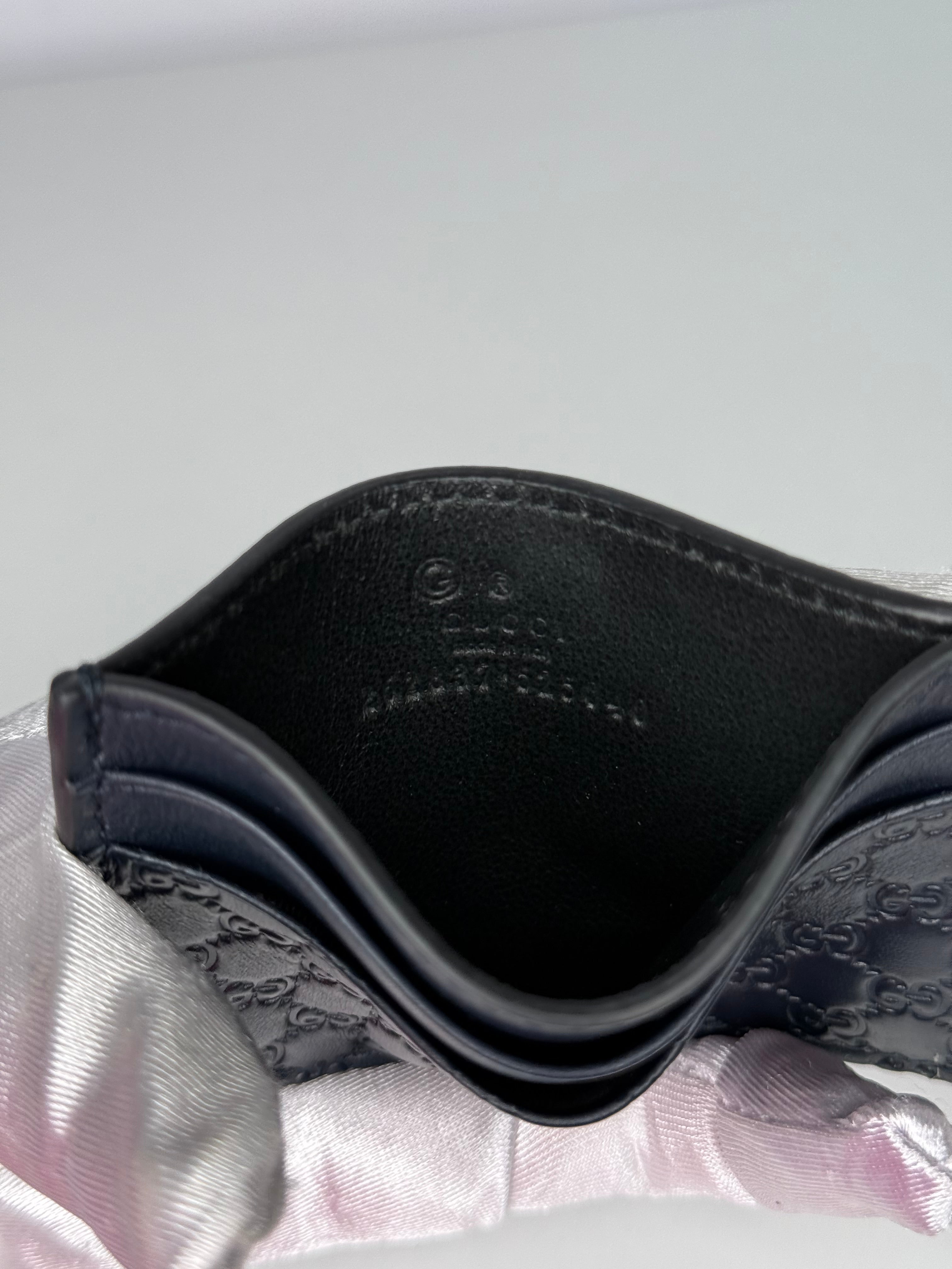 Gucci Microguccissima Black Leather Card Case