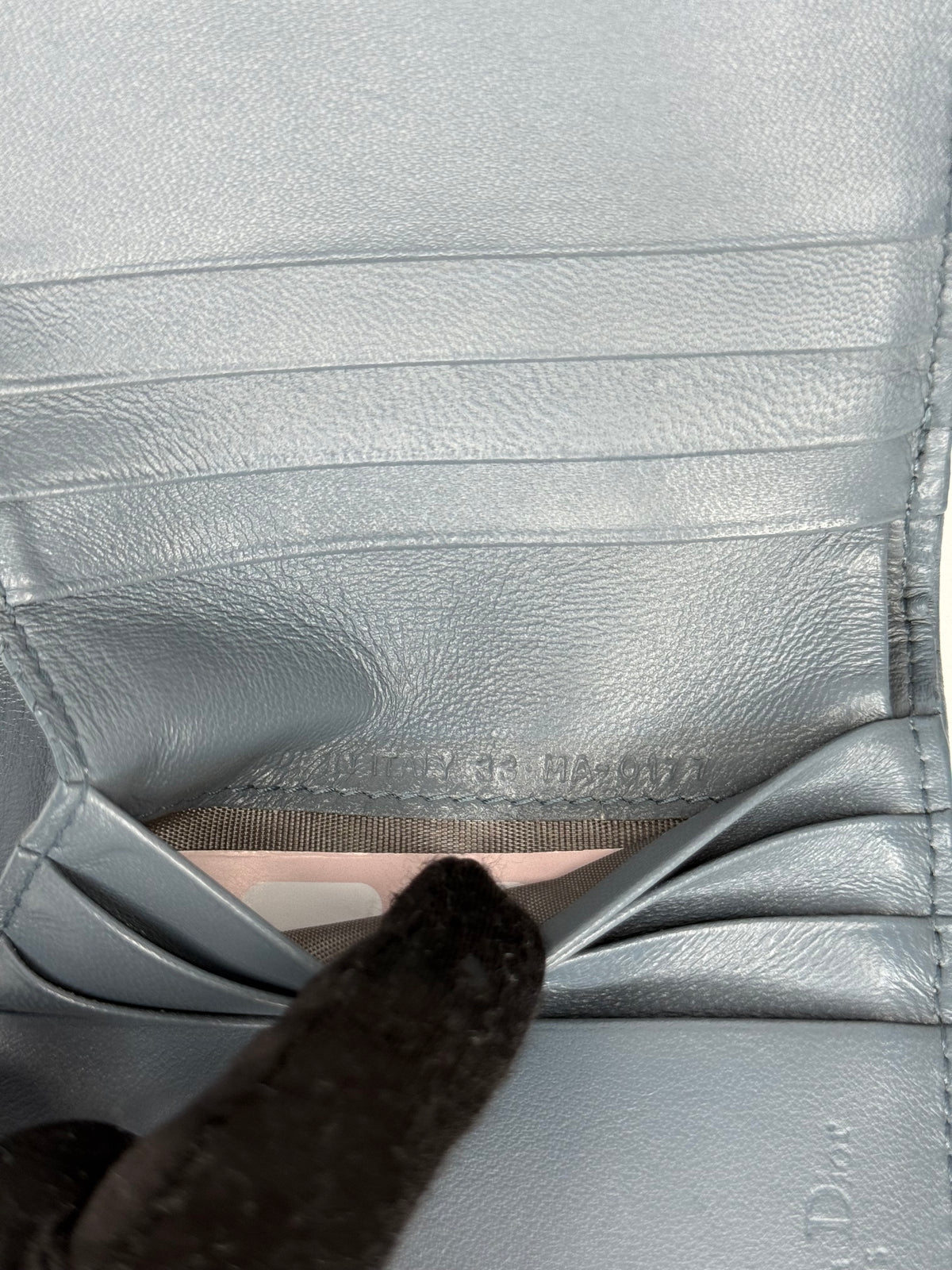Christian Dior Lady Dior Lotus Wallet Deep Blue Cannage Lambskin