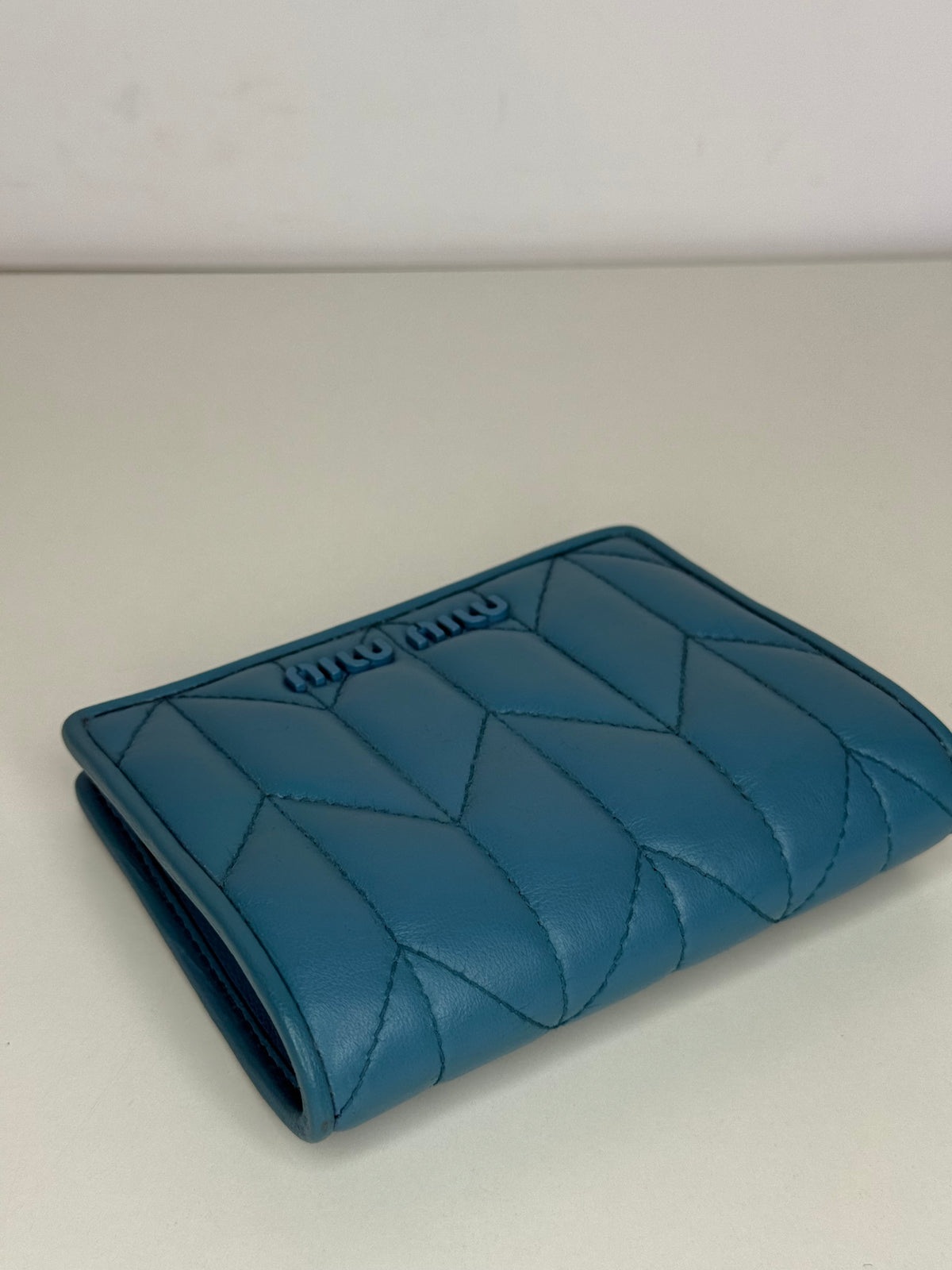 Miu Miu Small Blue Leather Wallet