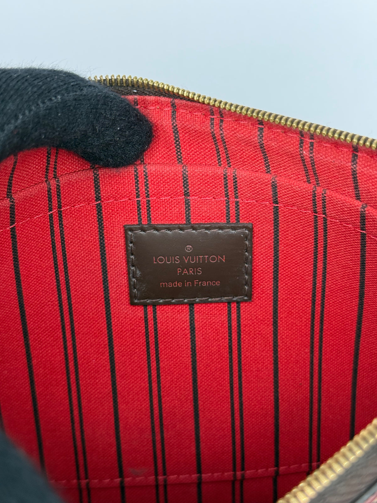 Louis Vuitton Neverfull Pochette Damier Ebene Canvas
