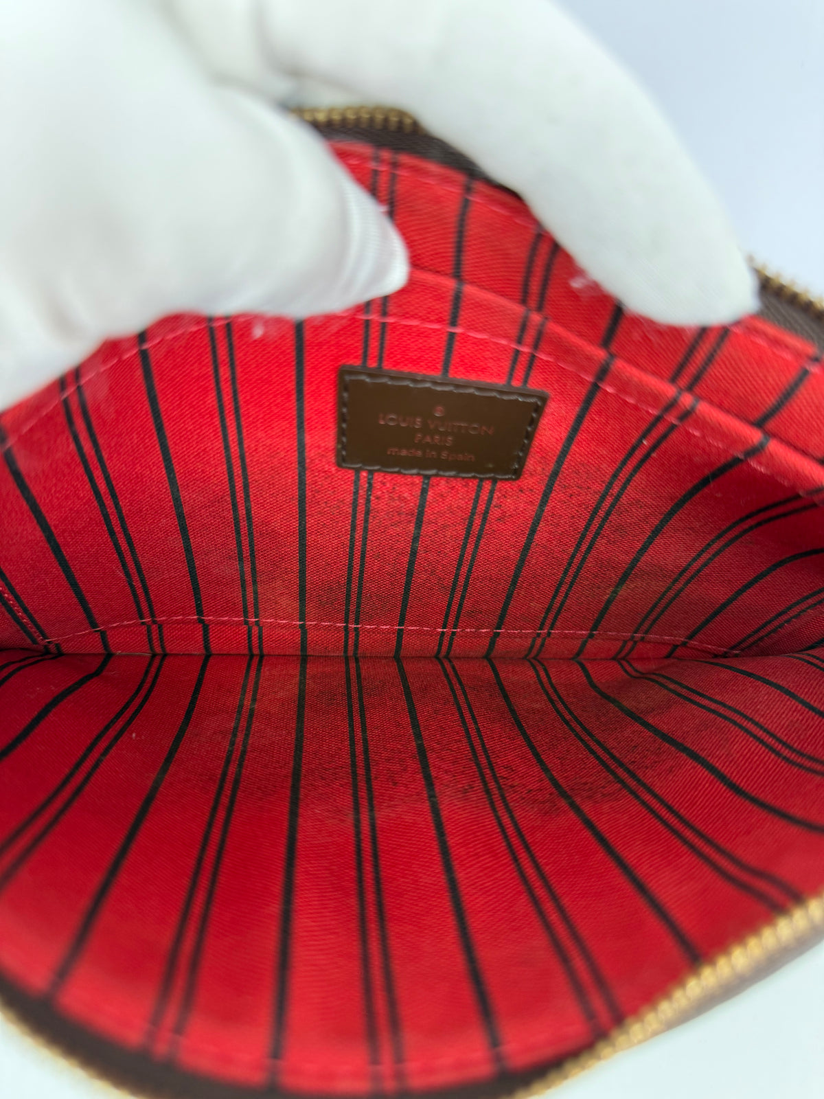 Louis Vuitton Neverfull Pochette Damier Ebene Canvas