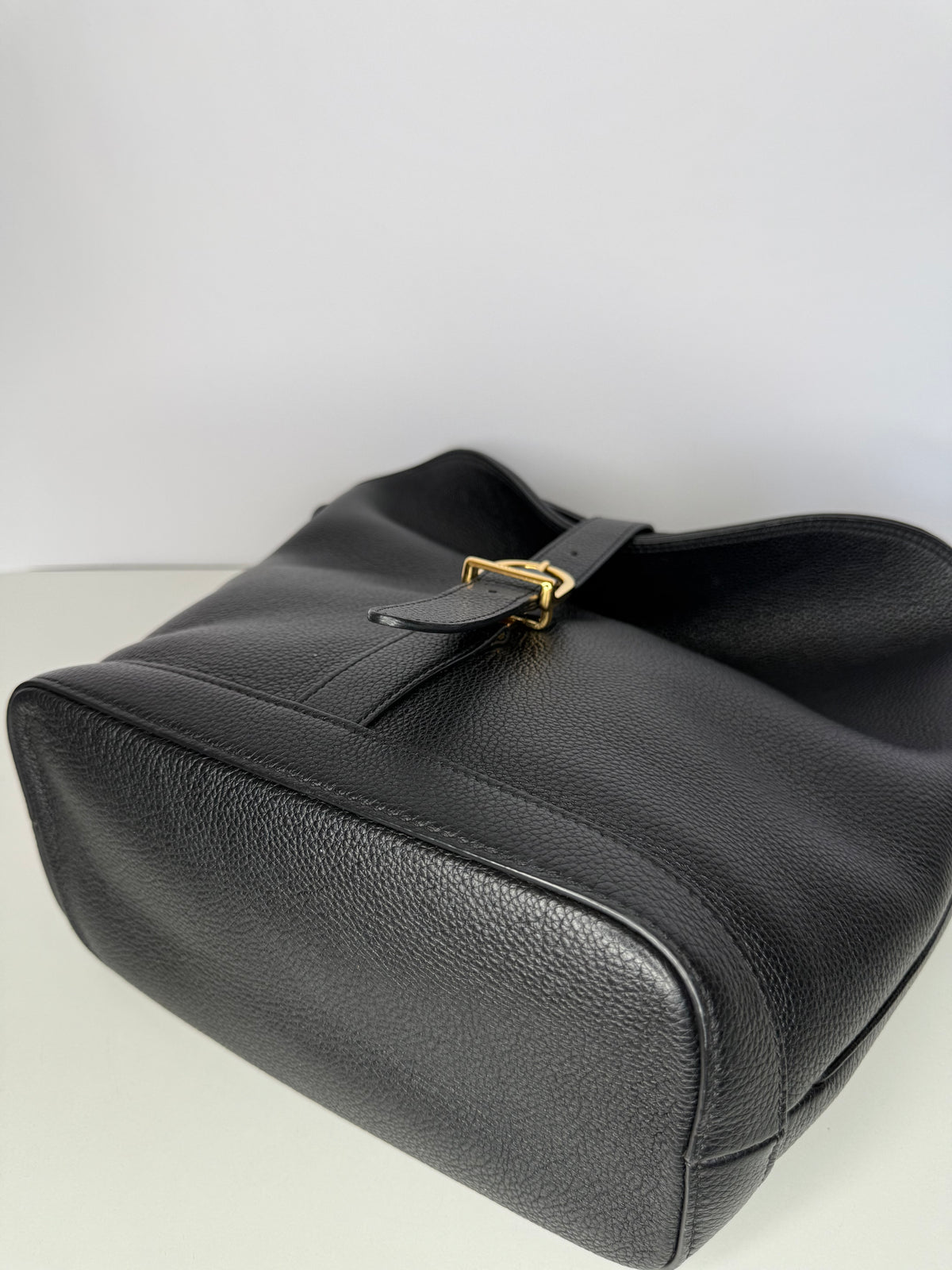 Celine Soft Grained Calfskin Medium Bucket Bag Black