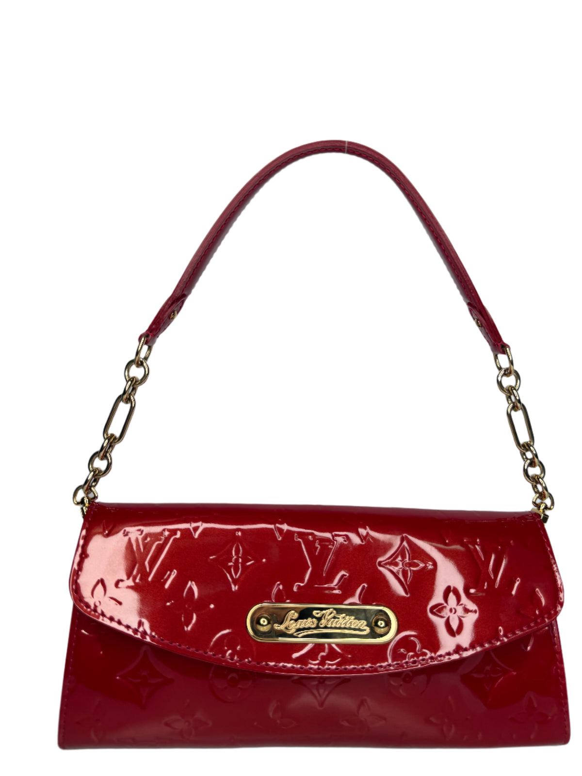 Louis Vuitton Rose Pop Monogram Vernis Sunset Boulevard Clutch Bag