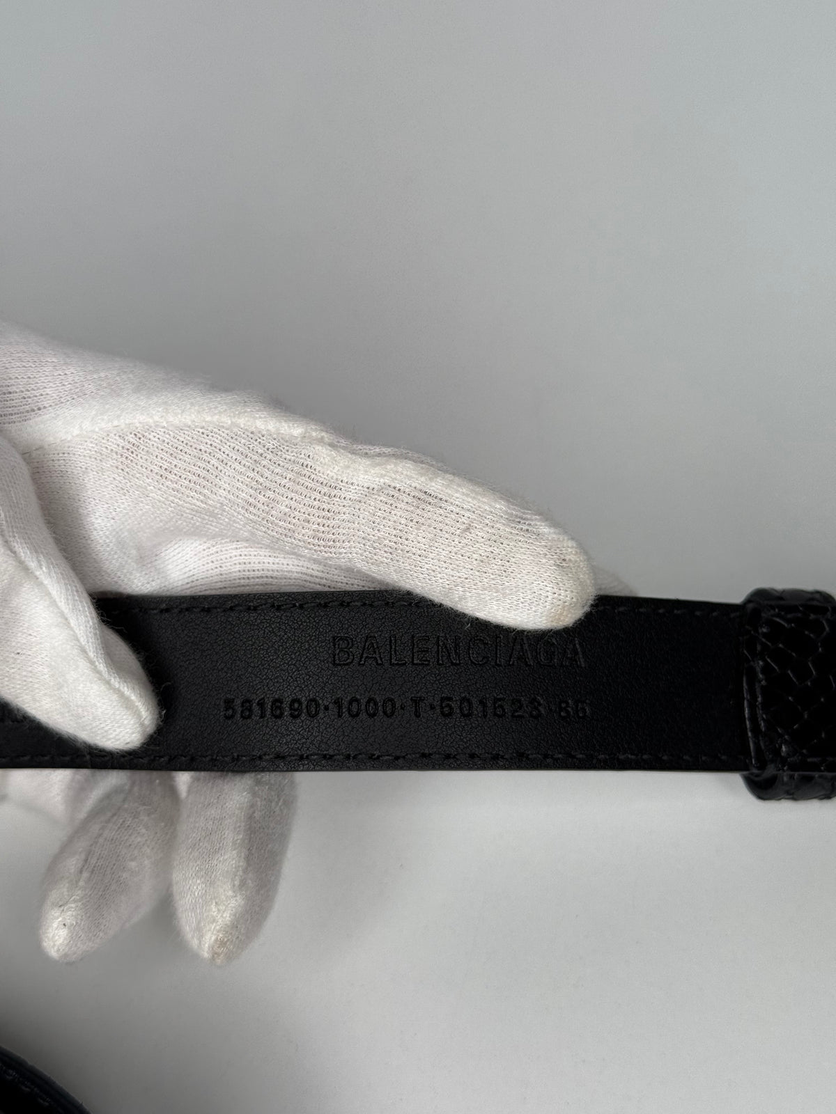Balenciaga BB Belt Python Embossed Leather 85 cm