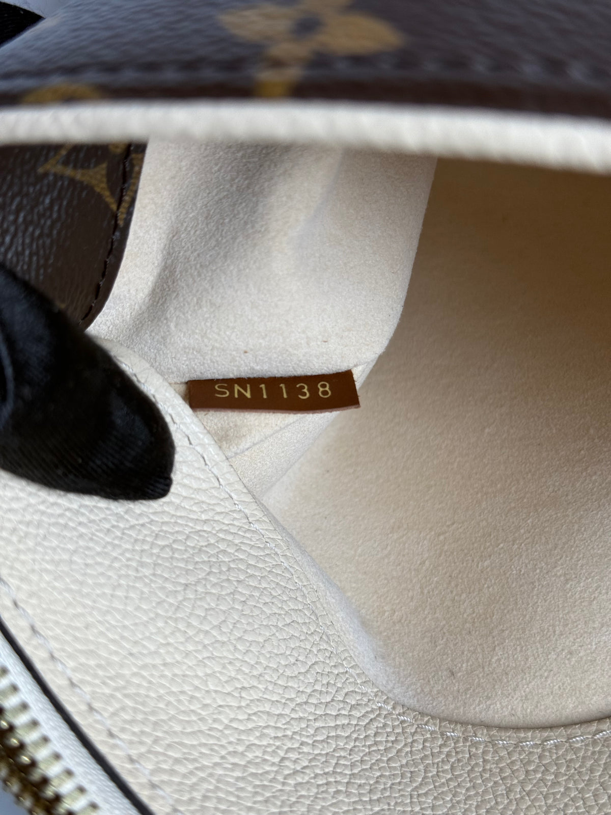 Louis Vuitton Creme Pallas Monogram Bag