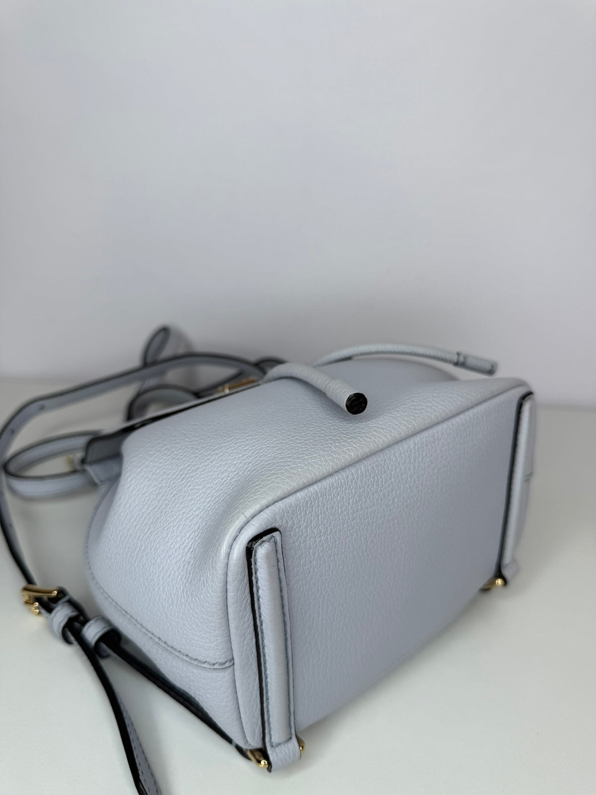 Dolce Gabbana Light Blue Leather Sicily Backpack