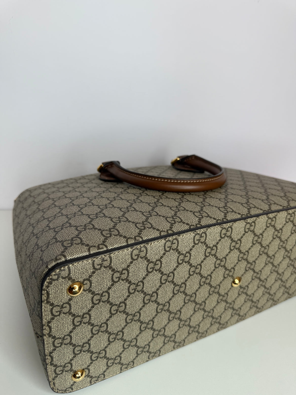 Gucci GG Coated Canvas and Leather Tote Bag