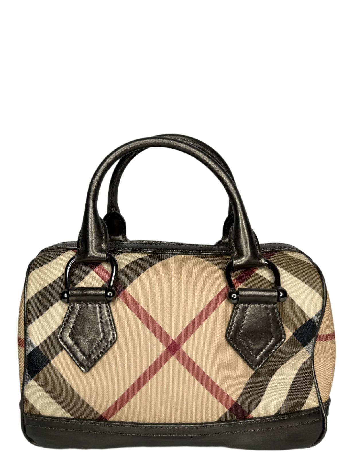 Burberry Grey/Metallic Small Nova Check Bowling Bag