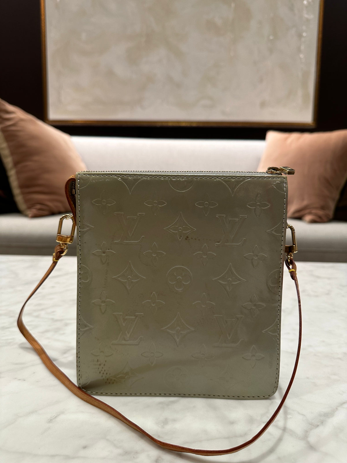 Louis Vuitton Silver Monogram Vernis Mott Bag
