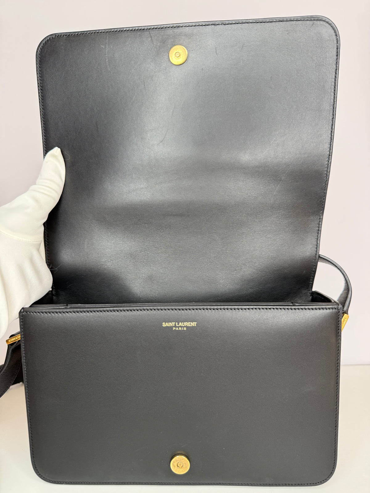 Saint Laurent Black Medium Smooth Calfskin Université Bag