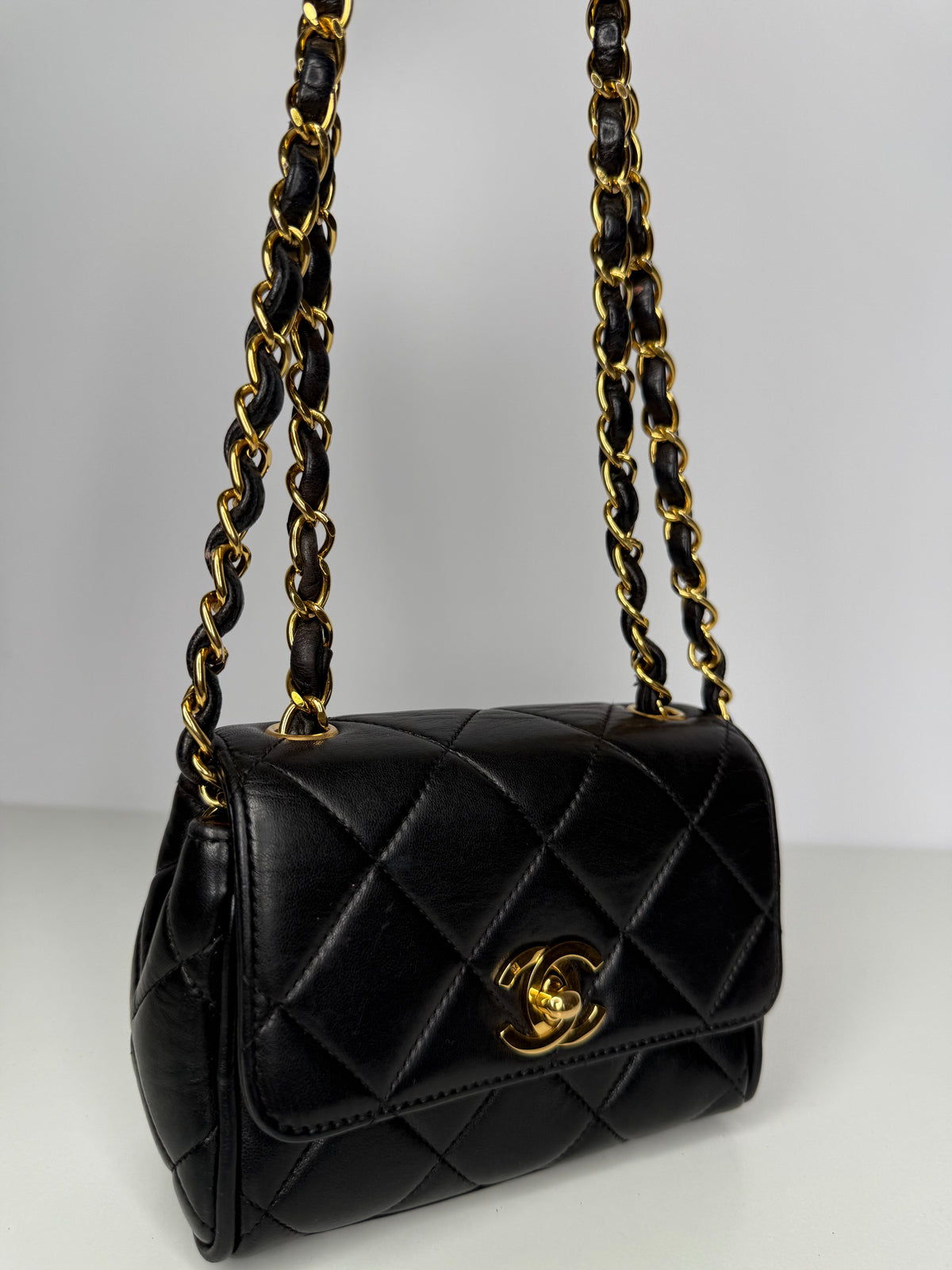 Chanel Black Lambskin Mini CC Flap Bag
