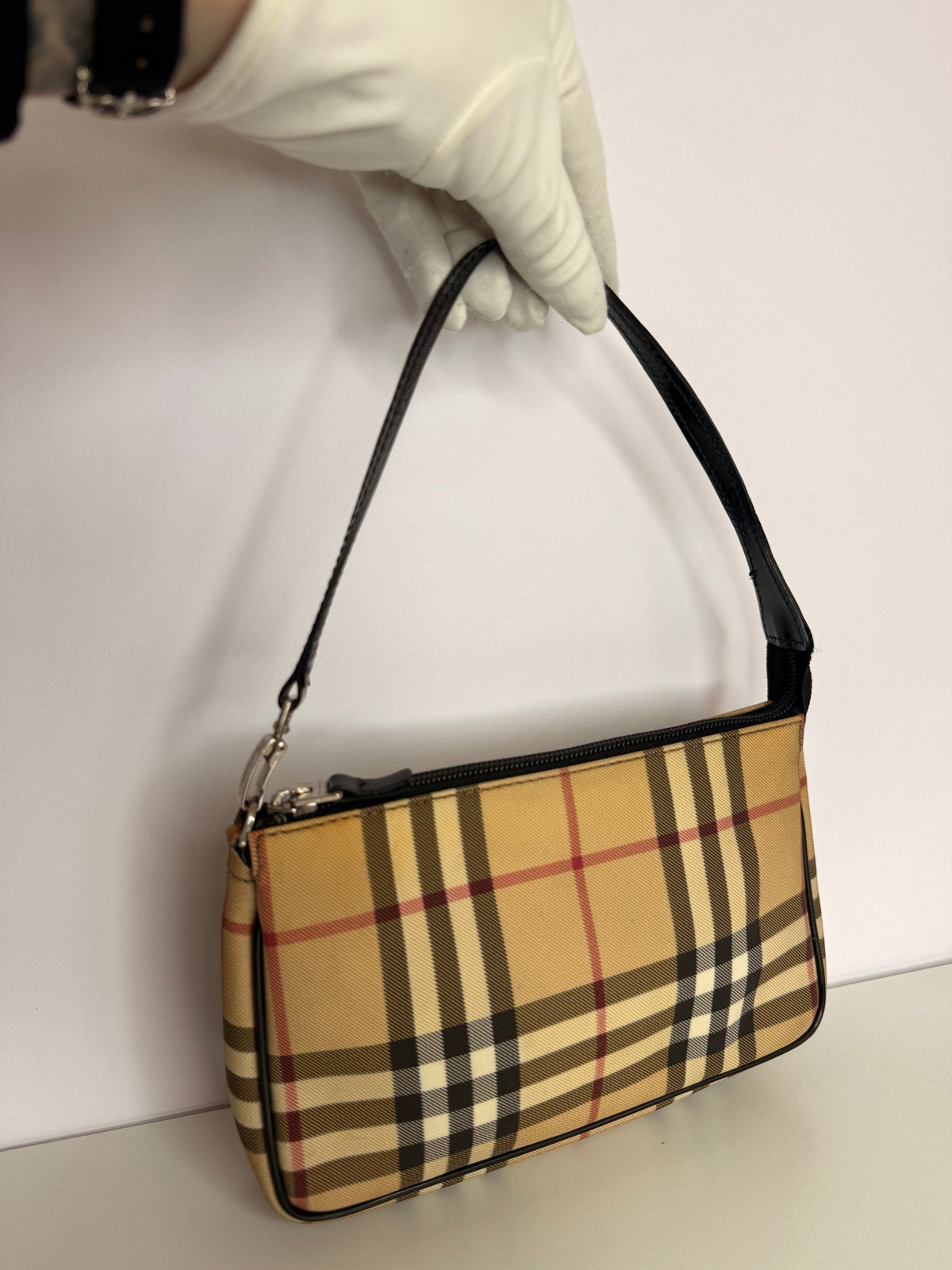 Burberry Beige House Check PVC Pochette
