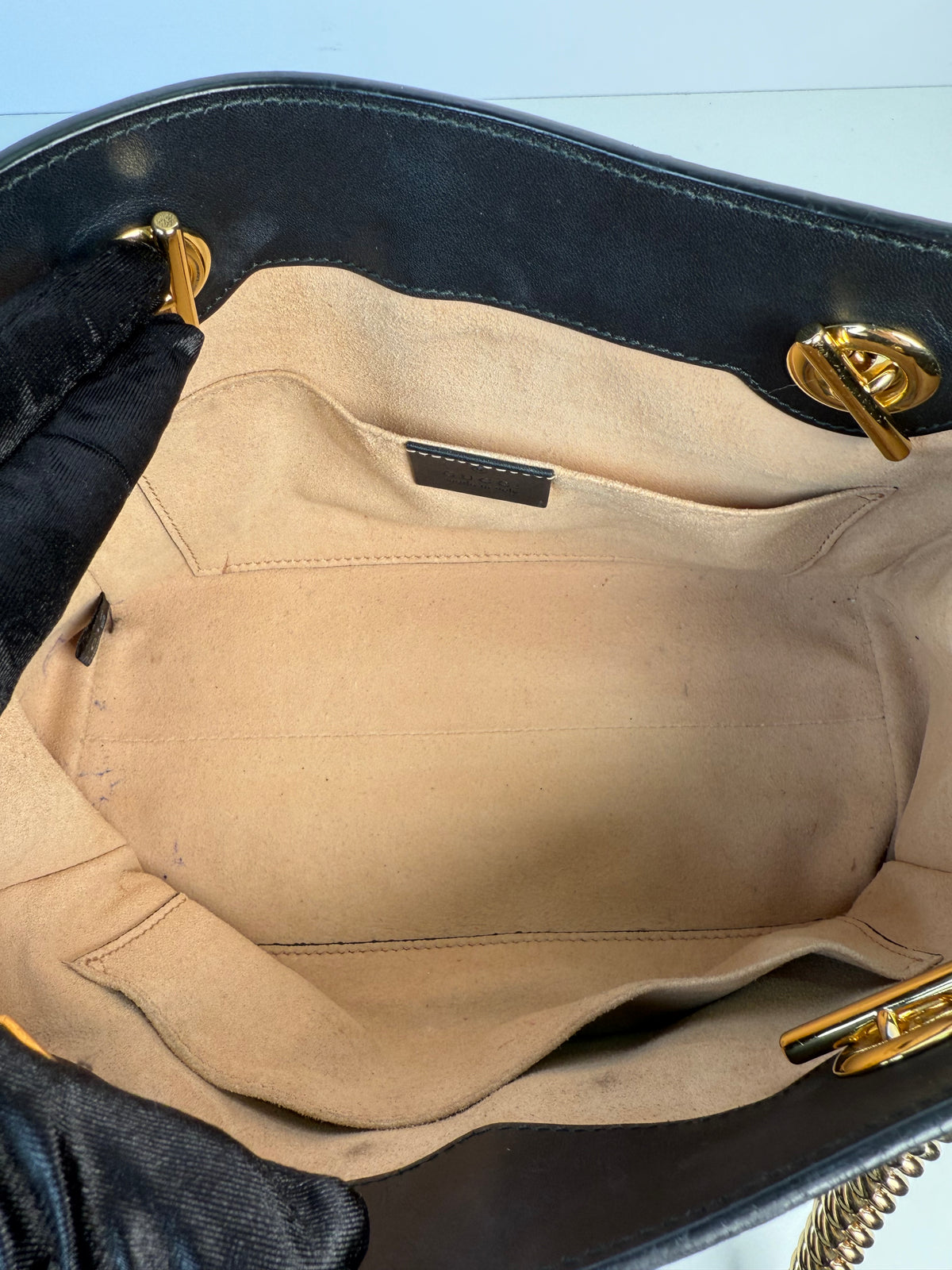 Gucci Neutral Padlock GG Supreme Canvas With Gold Bees Print