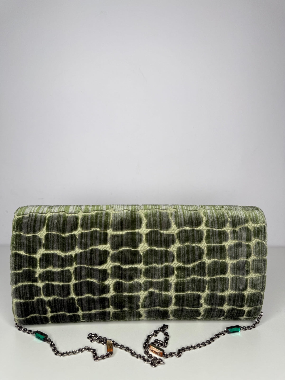 Gucci Limited Edition Dionysus Velvet Small Shoulder Bag In Green Croco Effect