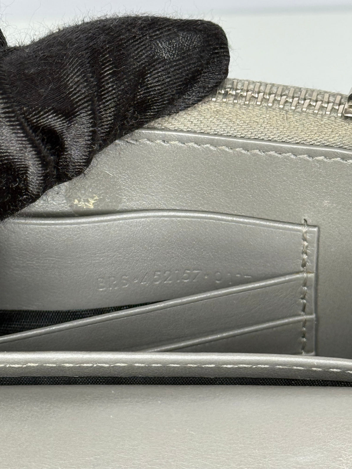 Saint Laurent Grey Croc Embossed Leather Mini Sunset Bag