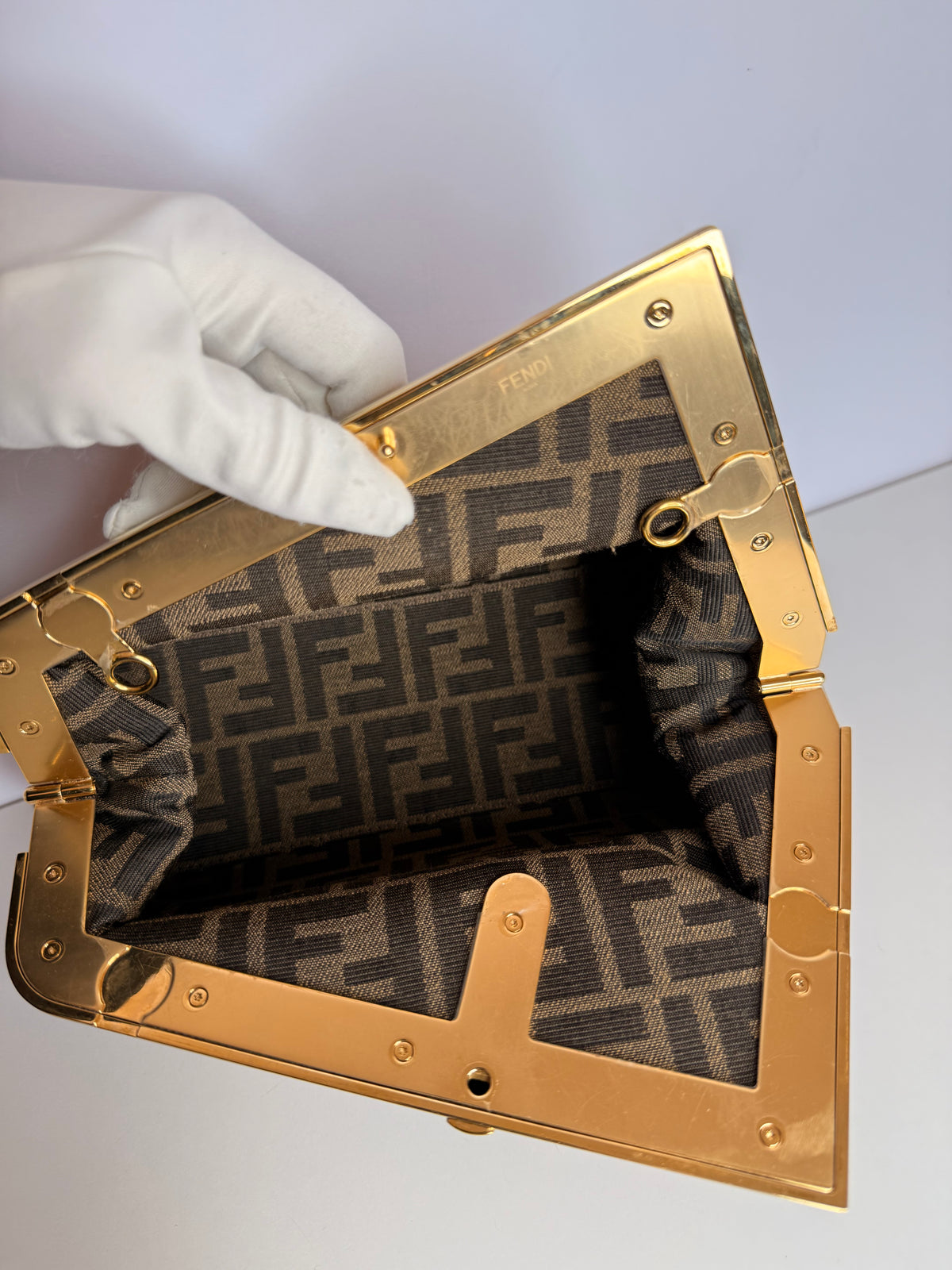 Fendi First Small Shiny Nappa Caramel Bag