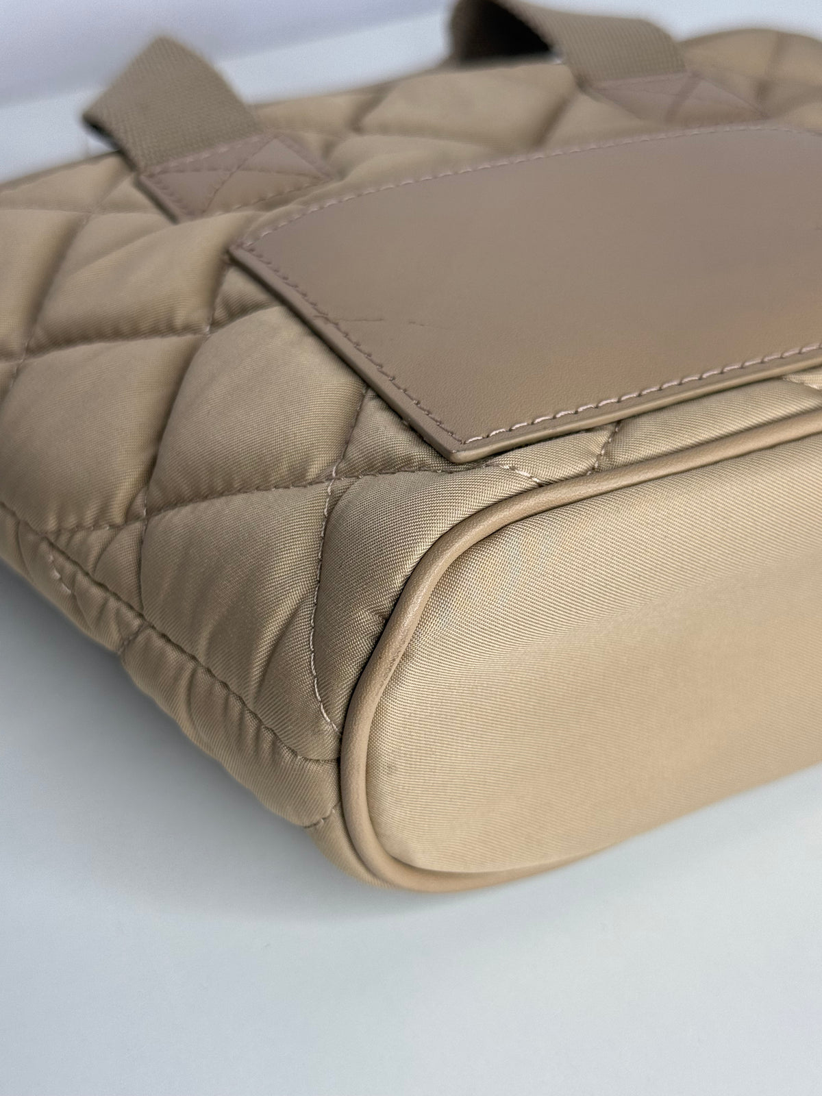 Burberry Mini Cabas Beige Quilted Canvas Tote