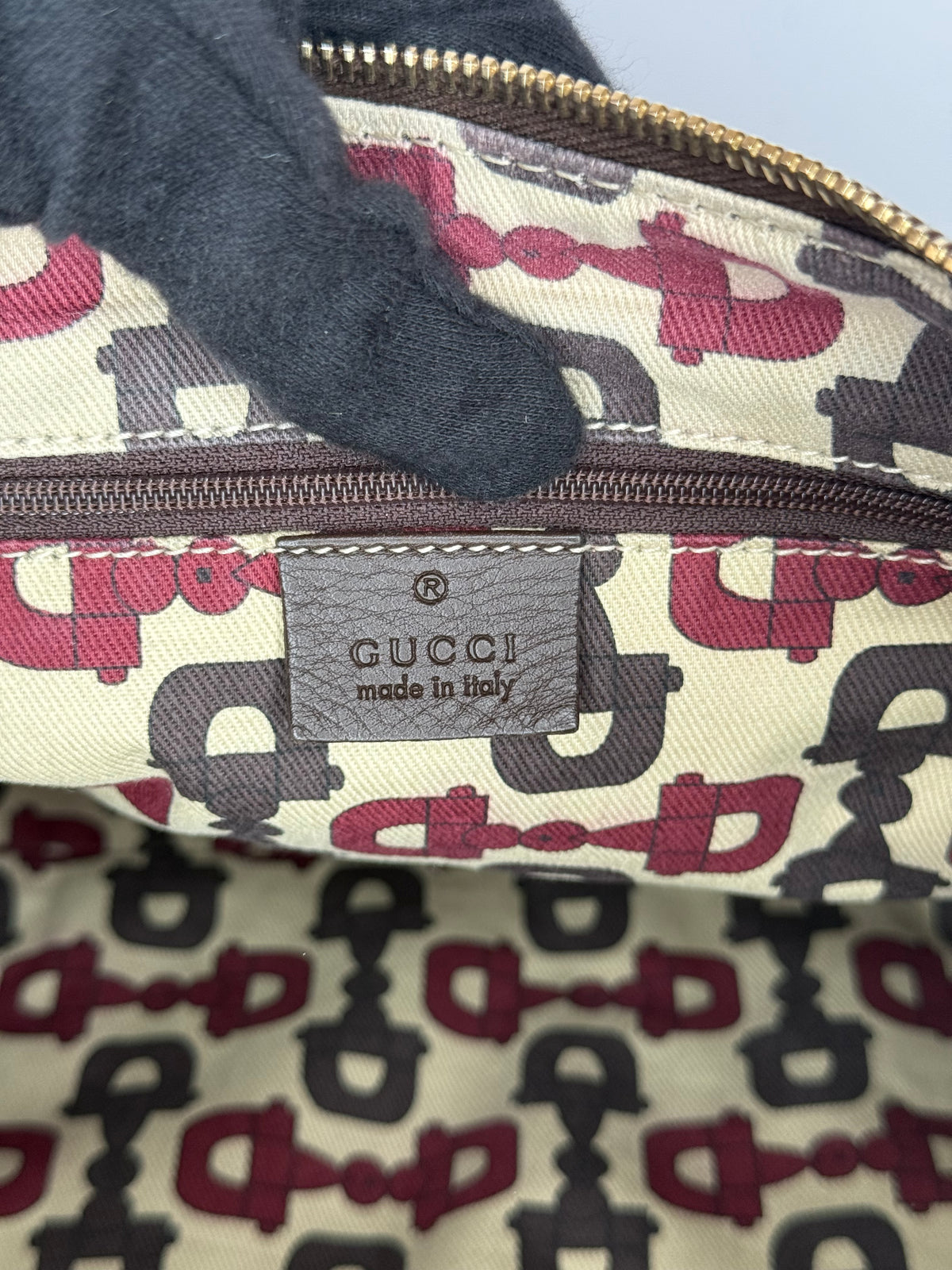 Gucci D Ring Guccissima Brown Leather Hobo Bag