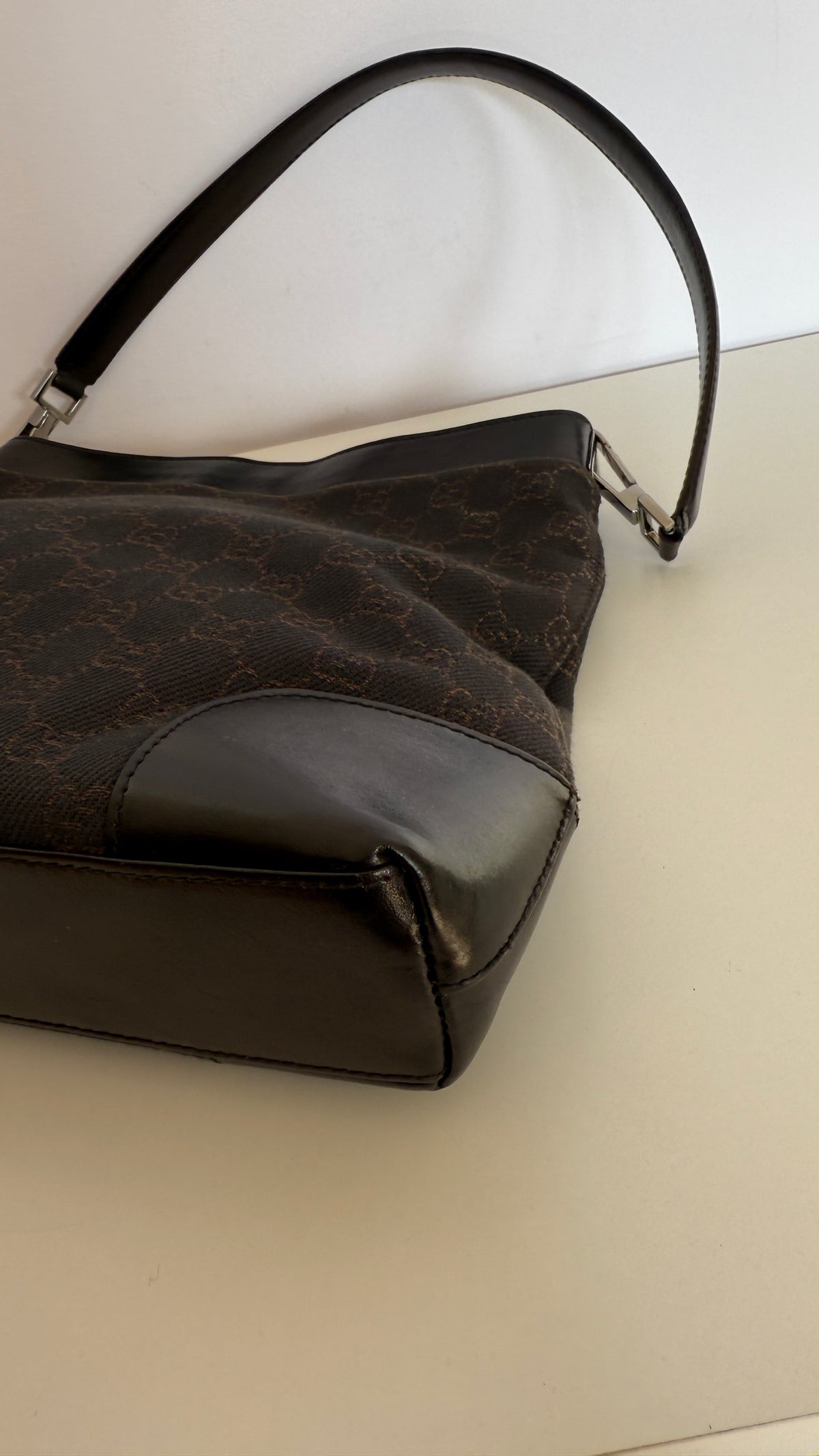 Gucci Black GG Canvas Shoulder Bag