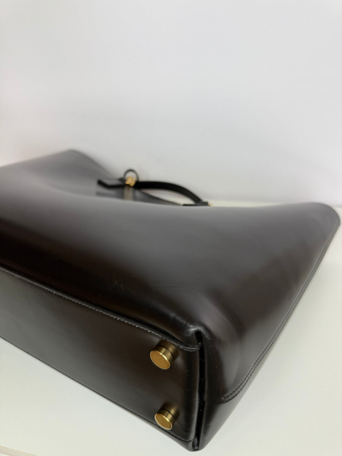 Saint Laurent Black Leather Monogram Double Chain Tote