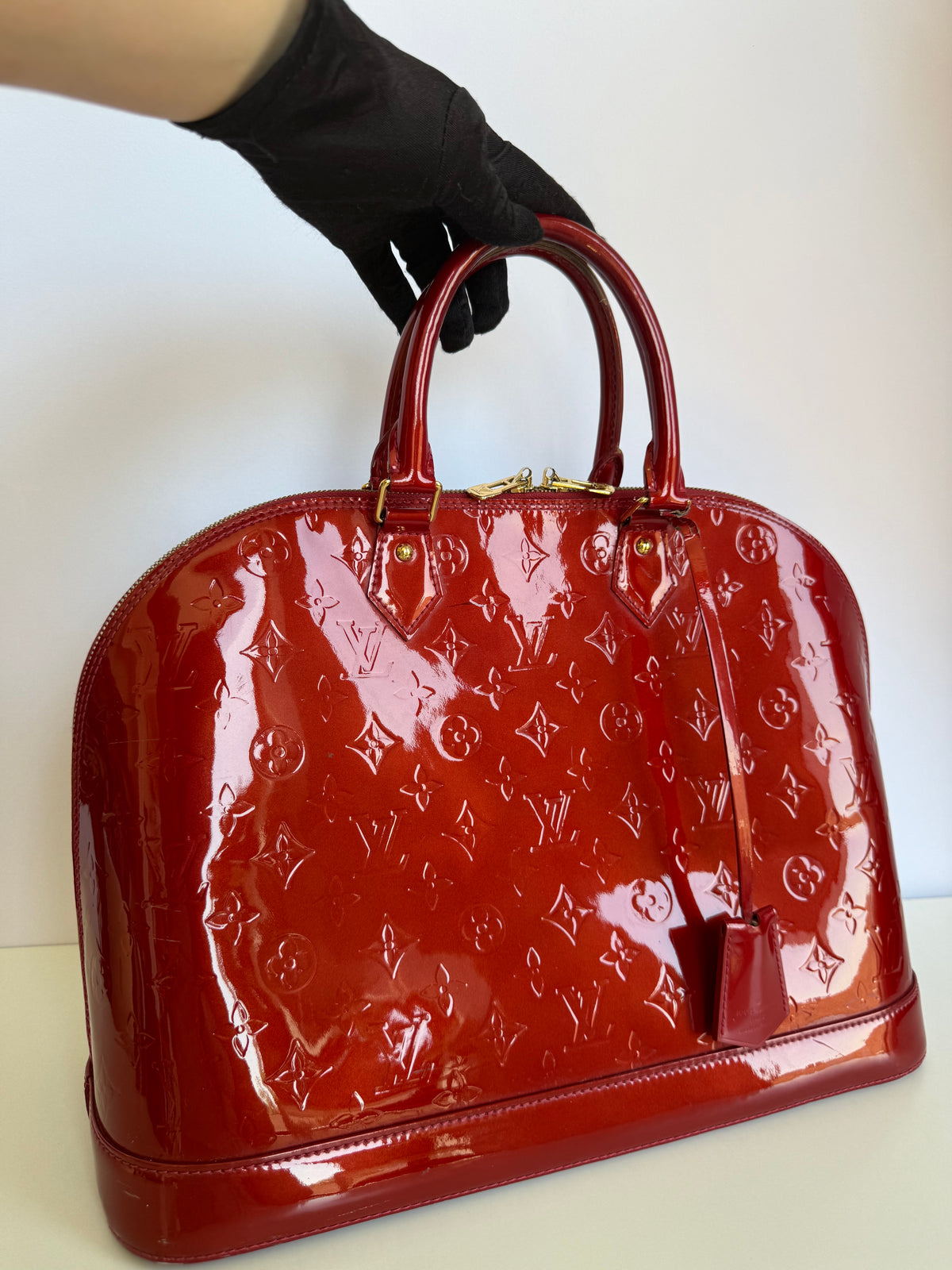 Louis Vuitton Alma GM Red Monogram Vernis