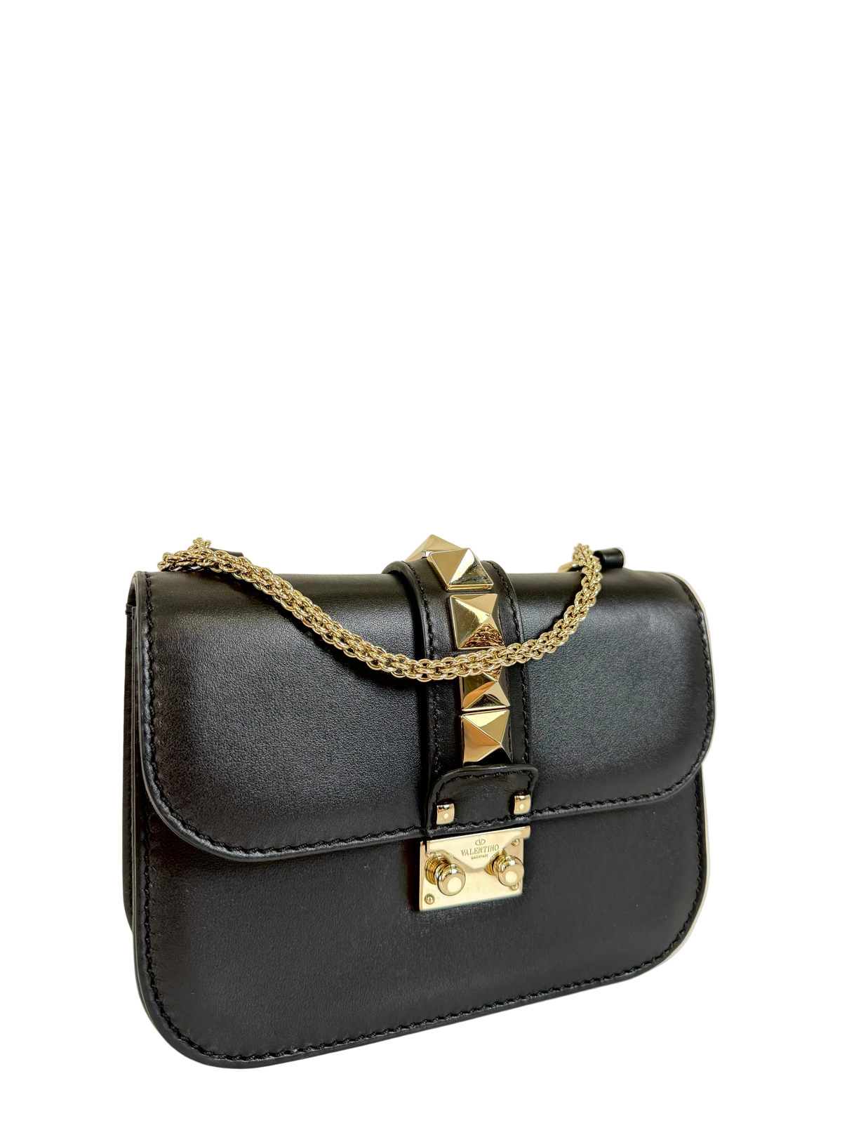 Valentino Garavani Glam Lock Rockstud Small Shoulder Bag