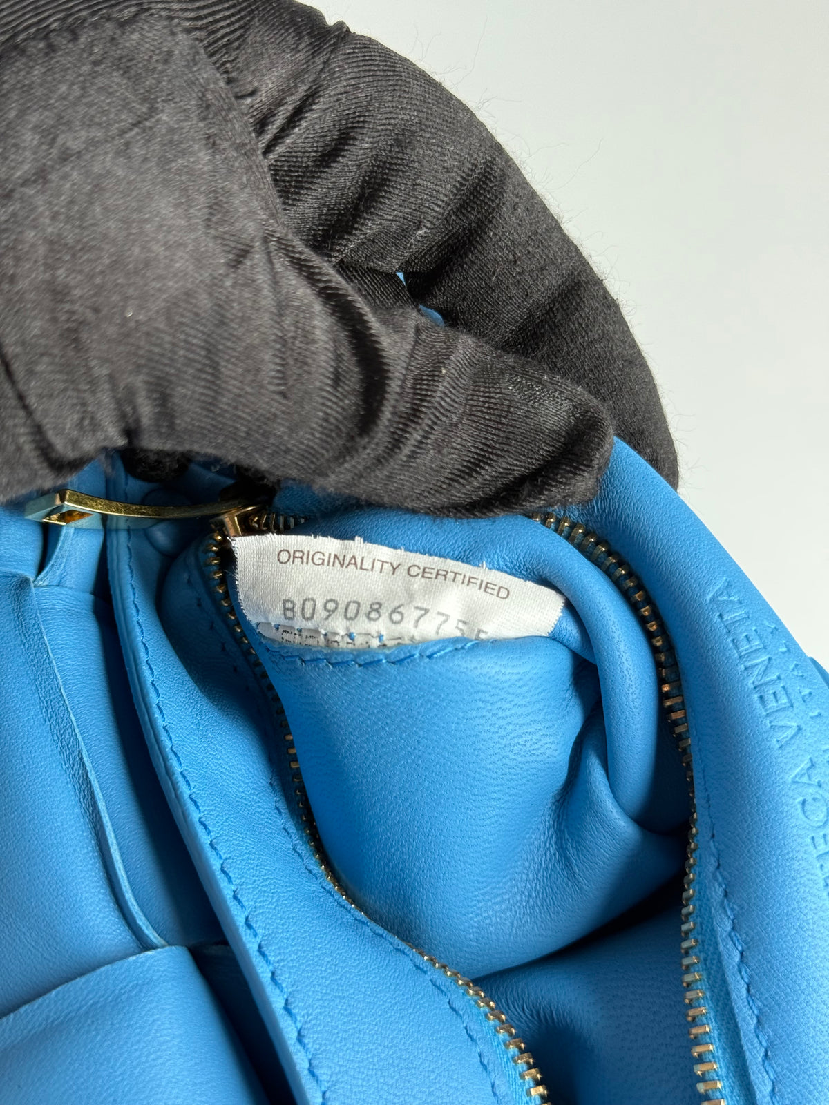 Bottega Veneta Blue Lambskin Maxi Intreccio Padded Chain Cassette Crossbody Bag