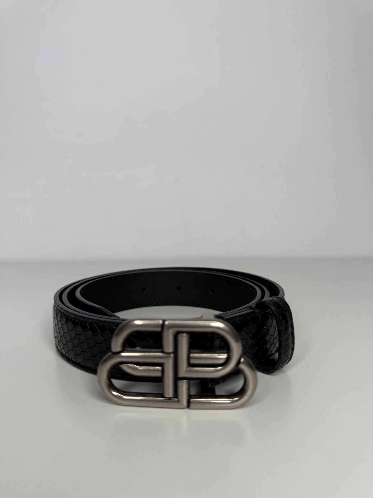 Balenciaga BB Belt Python Embossed Leather 85 cm