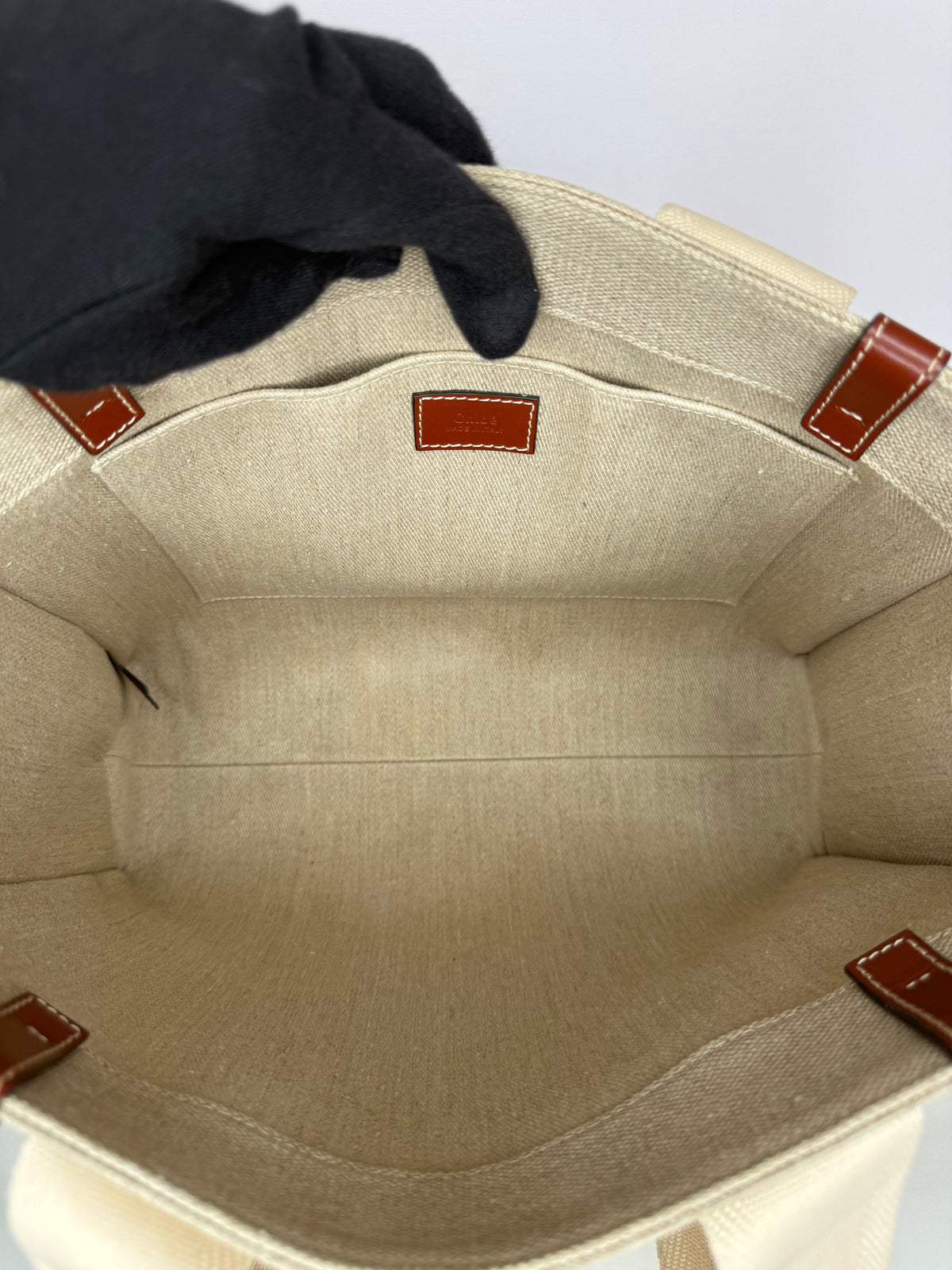 Chloé Woody Medium Canvas Tote Bag