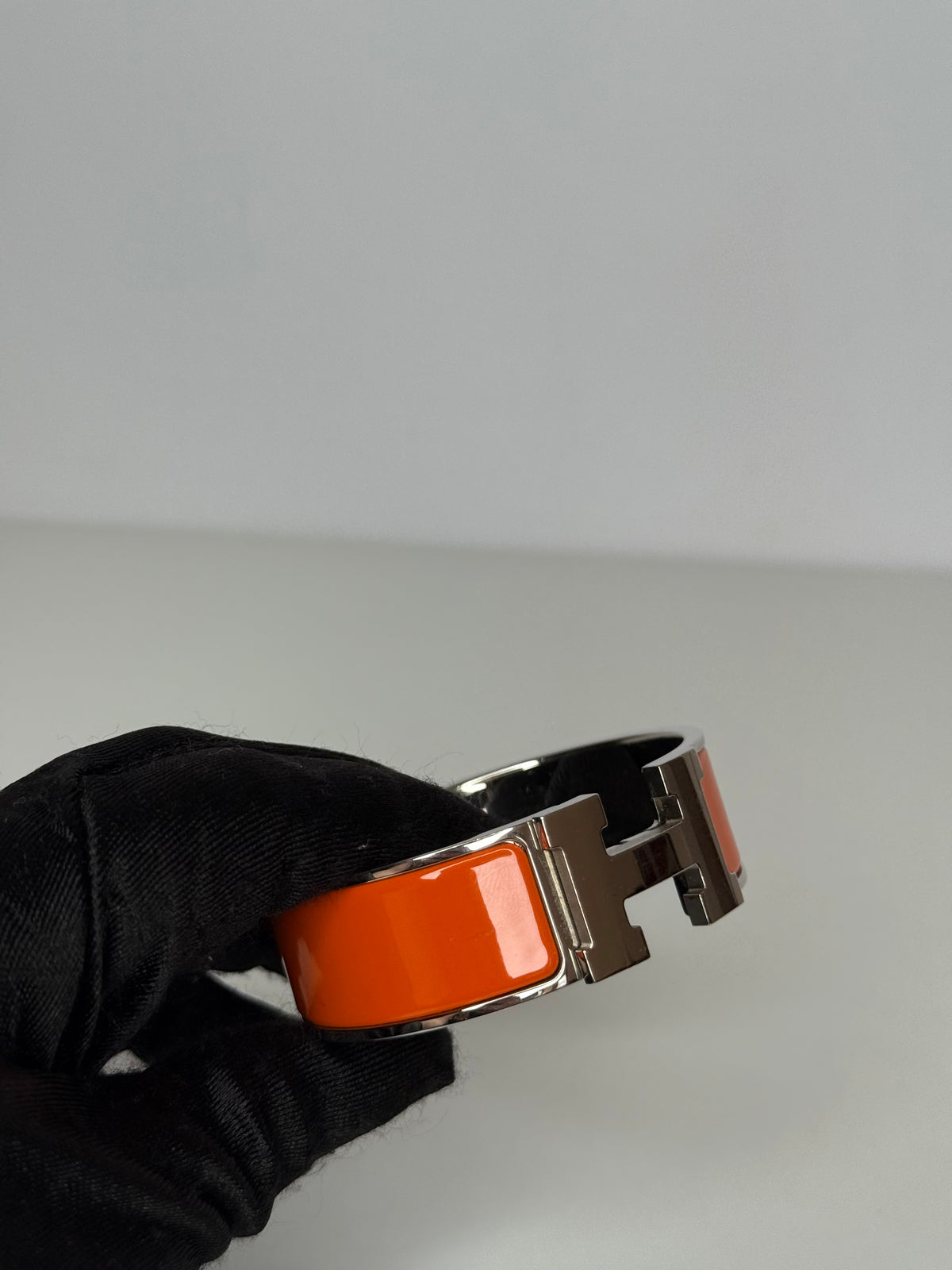 Hermès Orange Clic Clac H Wide Bracelet