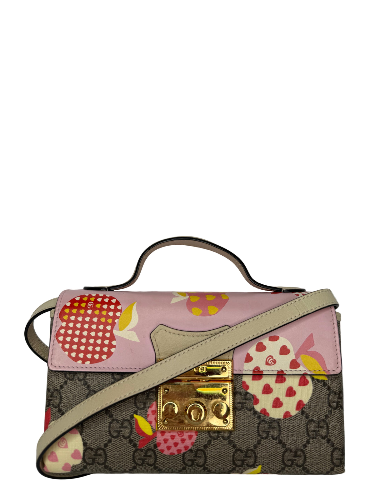 Gucci Mini Les Pommes GG Supreme Padlock Bag